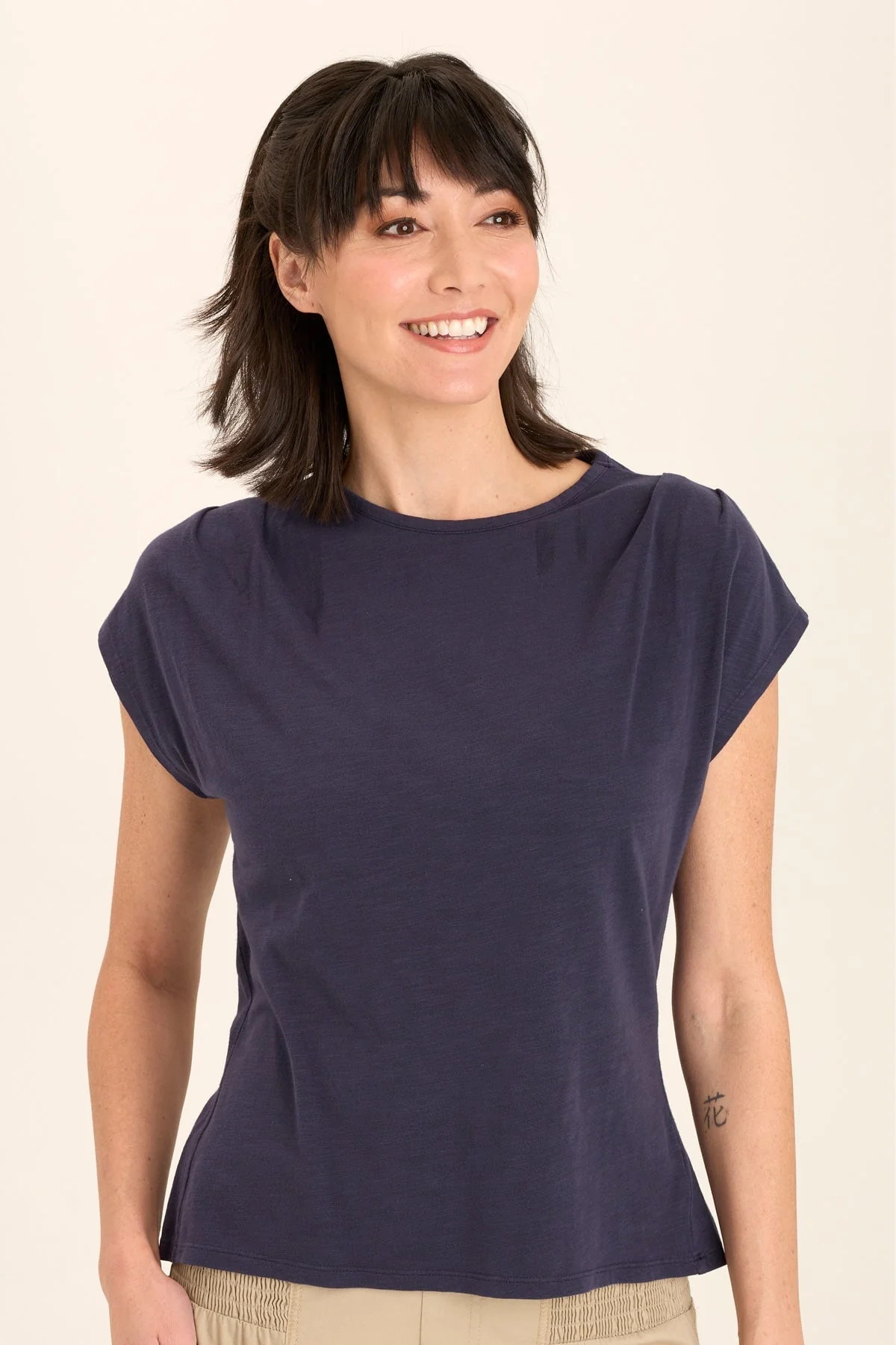 Arwen Soft Jersey Mock Neck Tee - Shopern