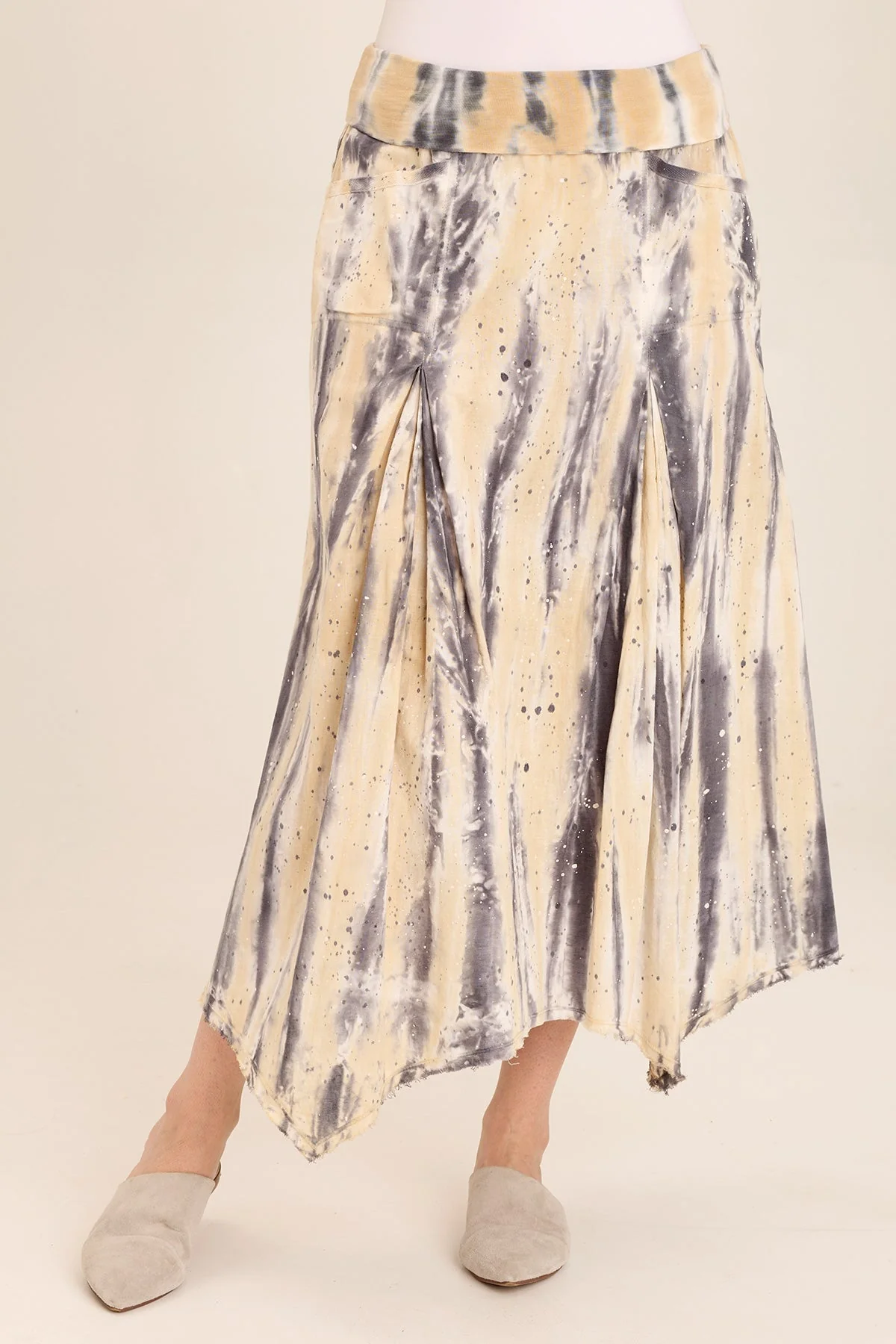 Triste Linen Bohemian Sharkbite Maxi Skirt - Shopern