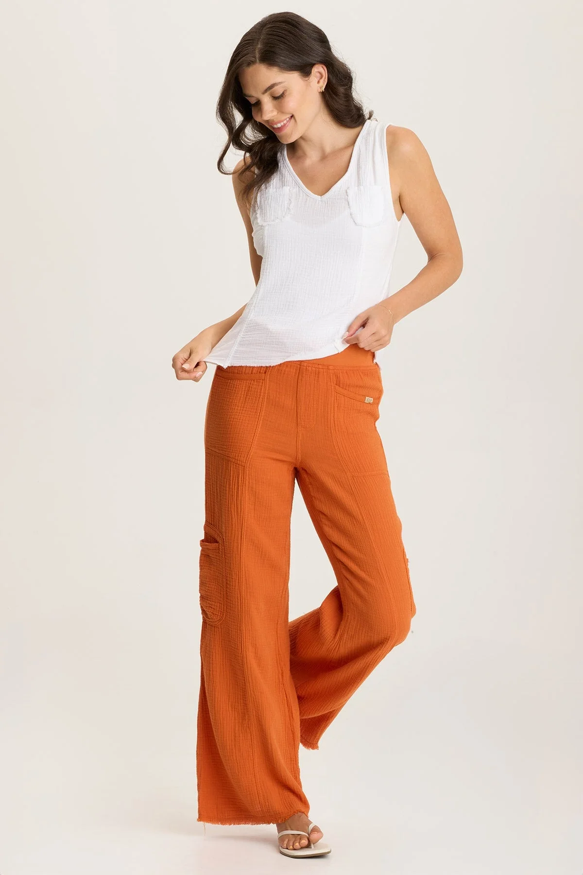 Rizal Gauze Pocket Flare Pant - Shopern