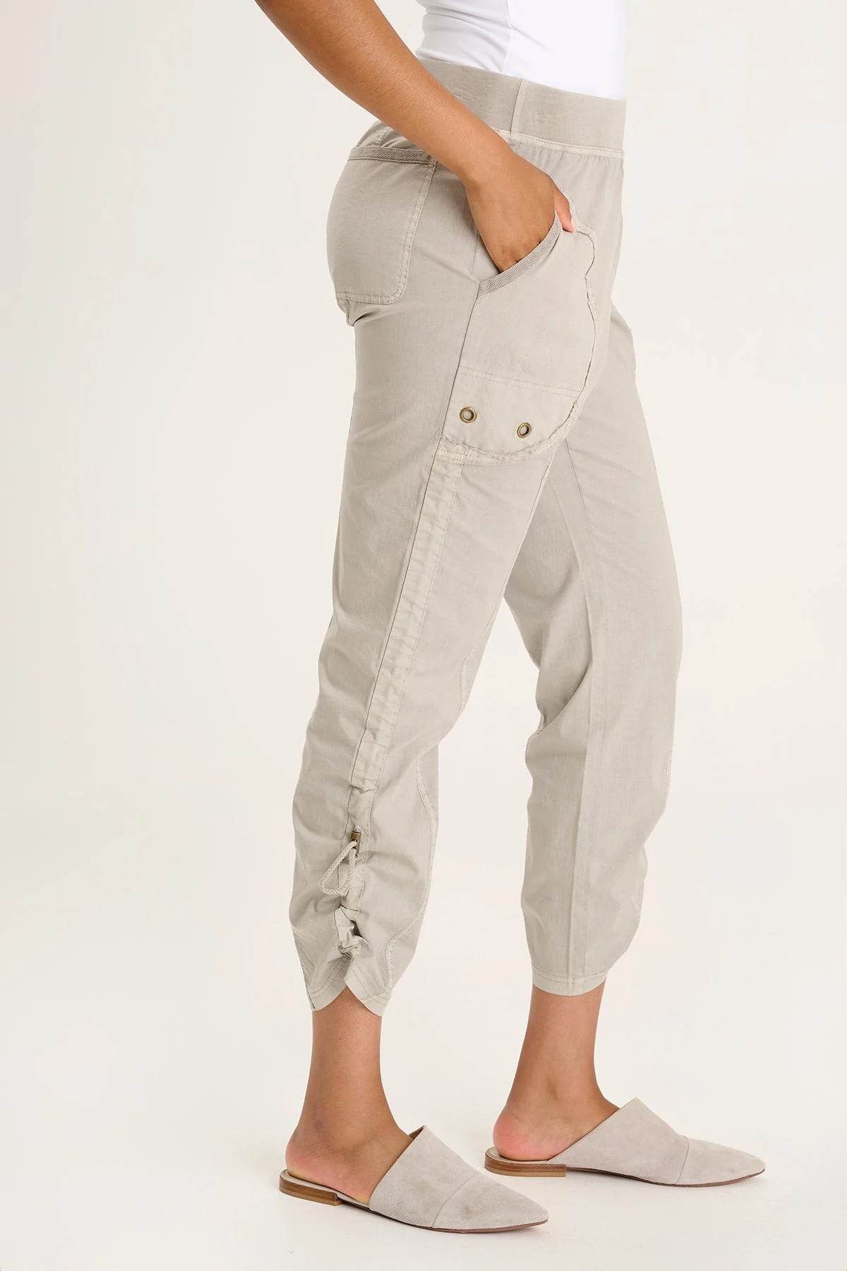 Otish Slim Poplin Crop - Shopern