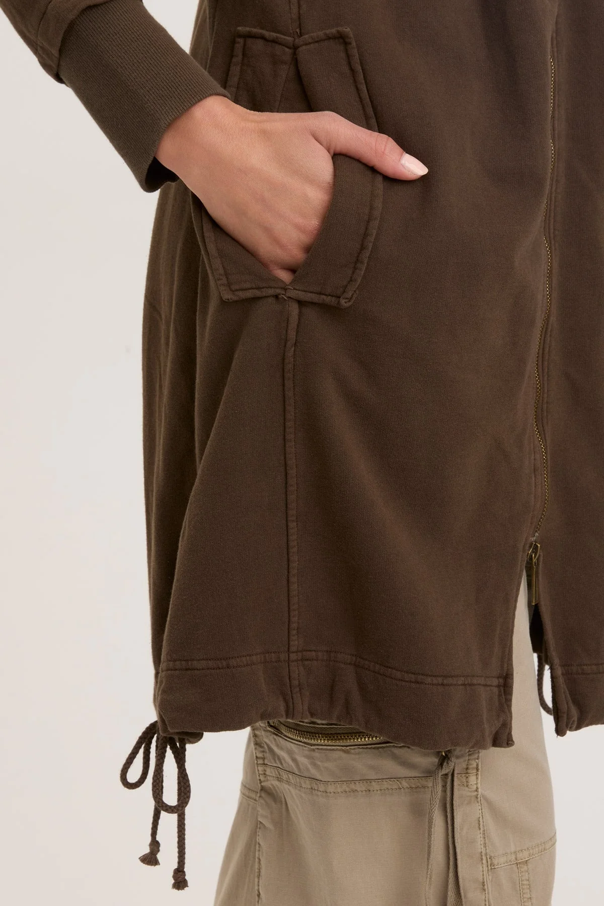 Fleece Funnel-Neck Longcoat - Shopern