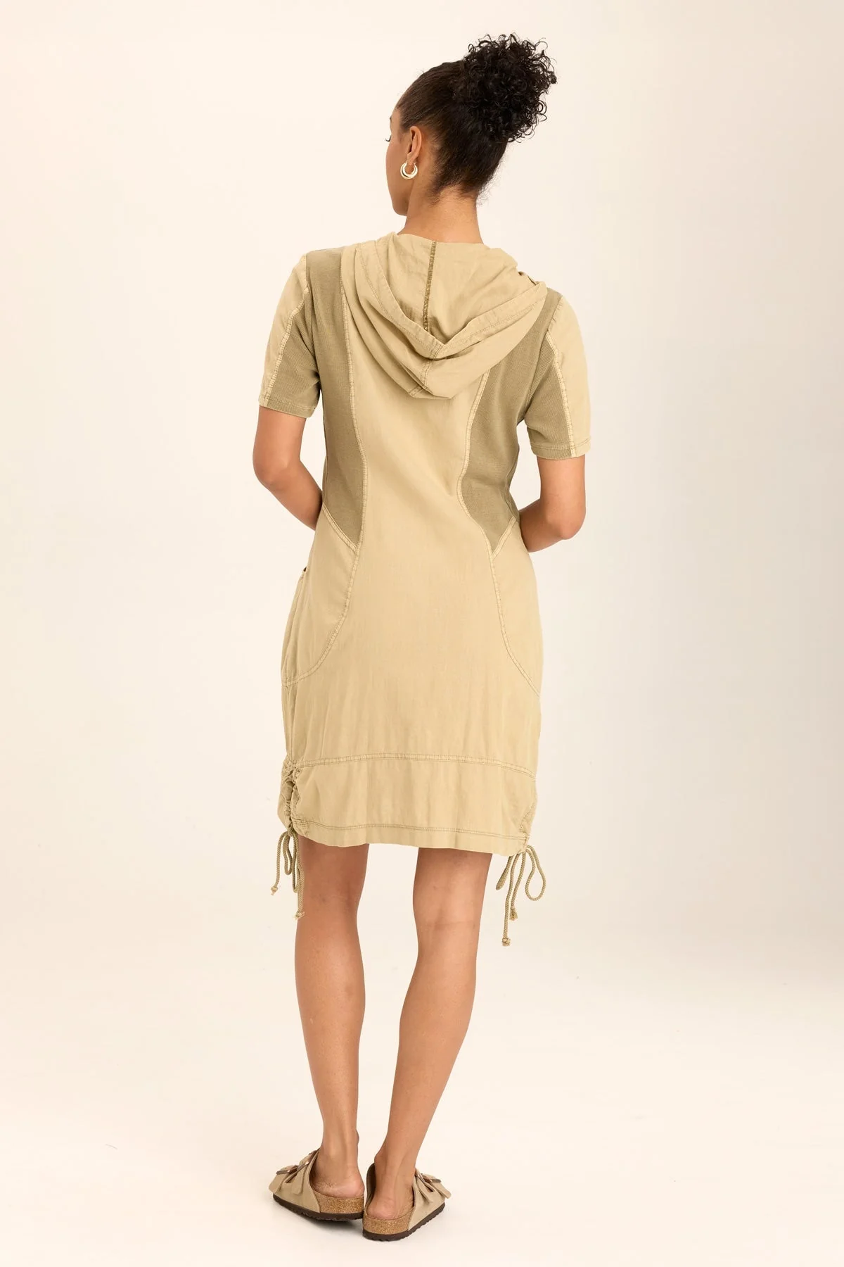 Lenchen Linen/Stretch Hooded Mini Jacket-Dress - Shopern