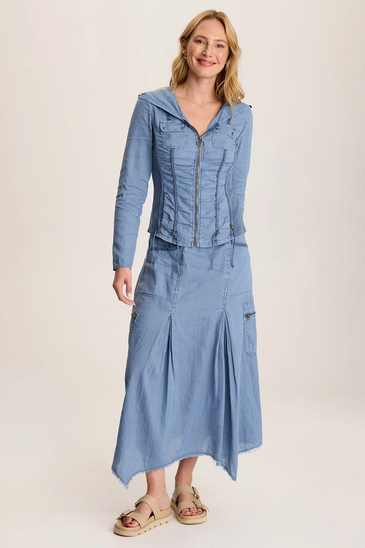 Doak Skirt with Sharkbite Hem and Cargo Pockets - Shopern