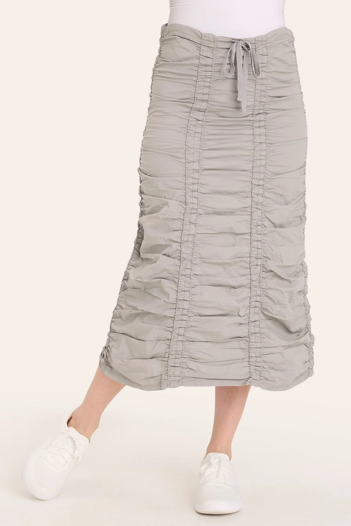 Double Shirred Panel Skirt - Shopern