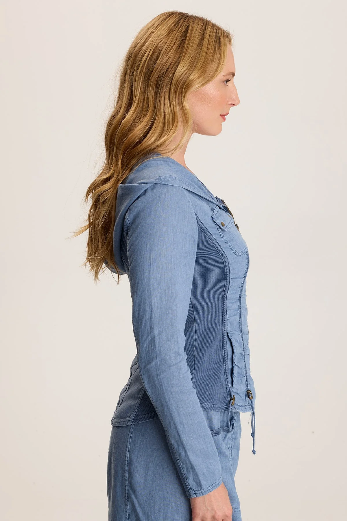 Balvino Linen Ruched Cord Jacket - Shopern