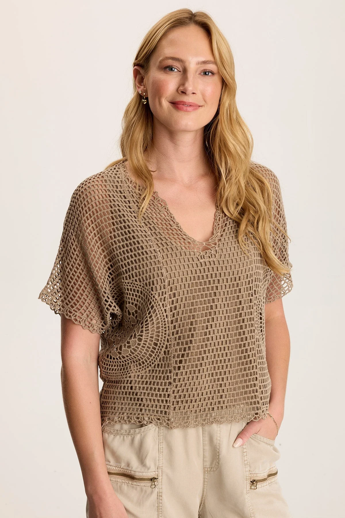 Centre Crochet Layered Top - Shopern