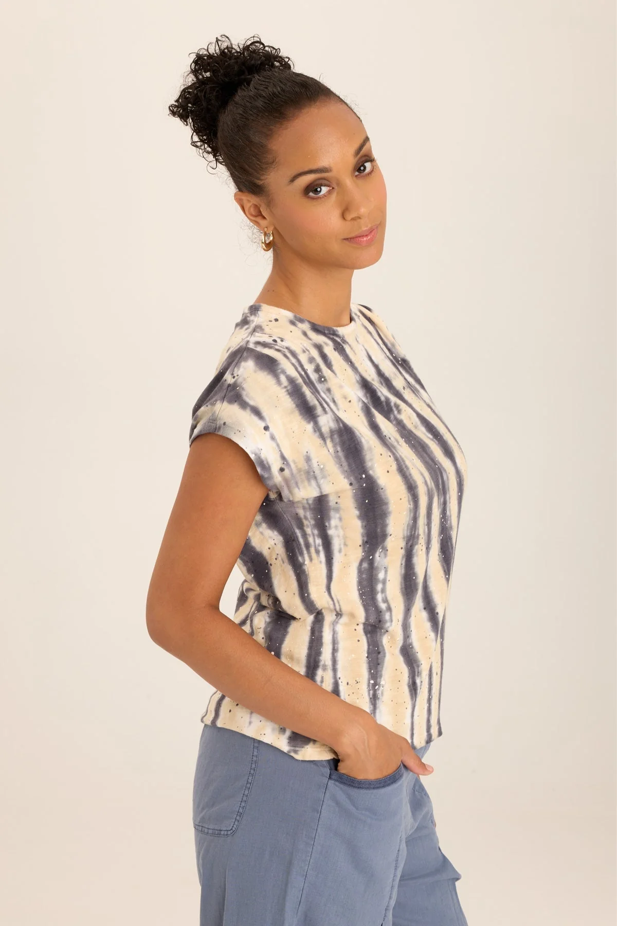 Arwen Soft  Jersey Mock Neck Tee - Shopern