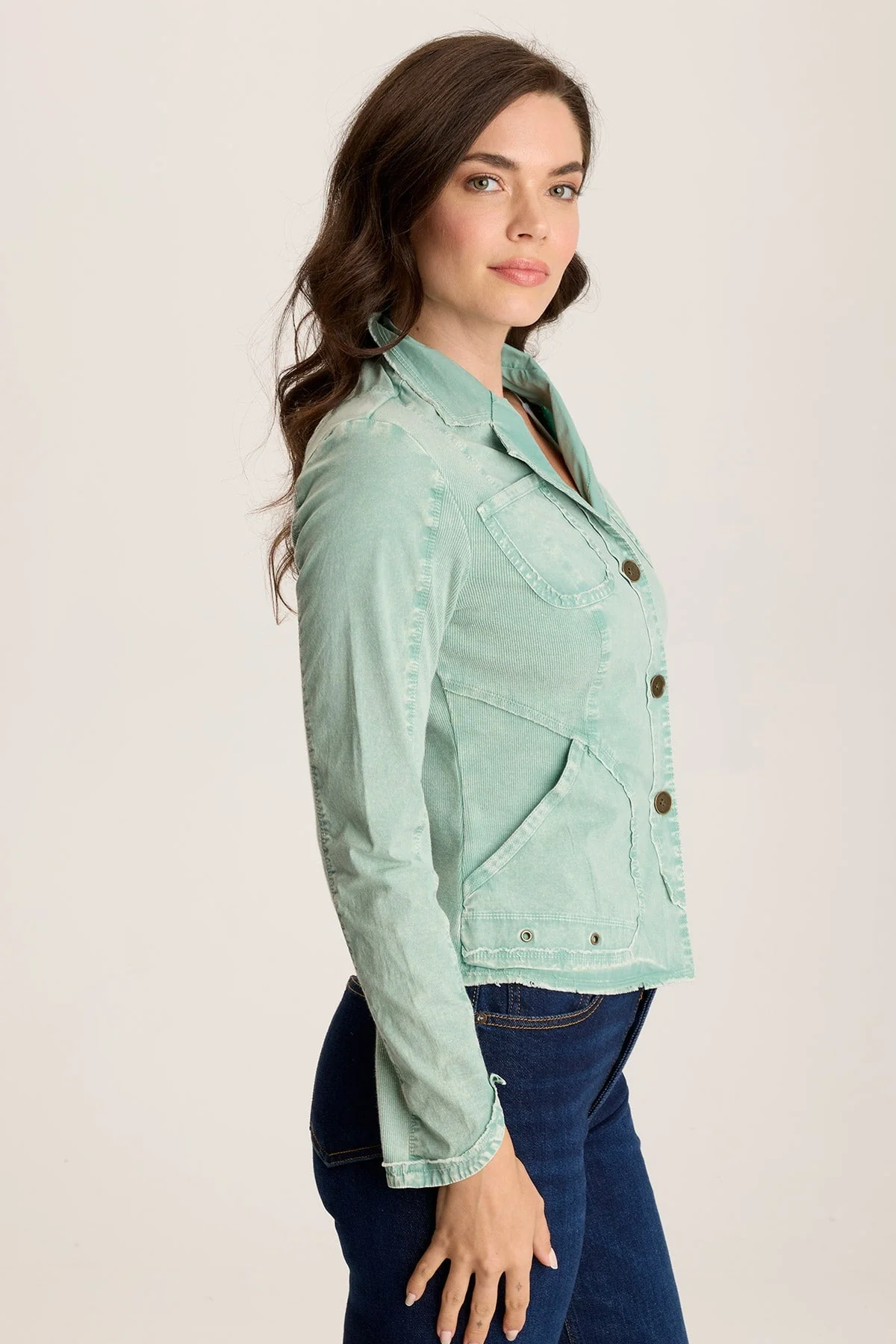 Munir Three-Button Jacket with Lapel Collar - Shopern