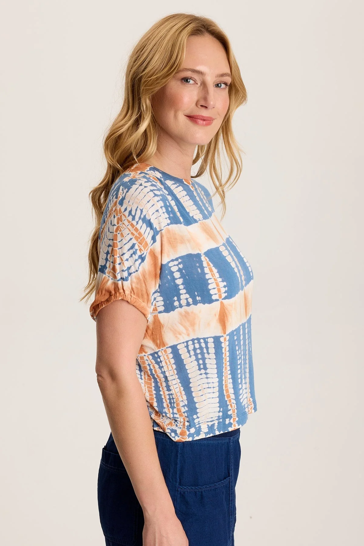 Valensi Soft Jersey Banded Sleeve Tee - Shopern