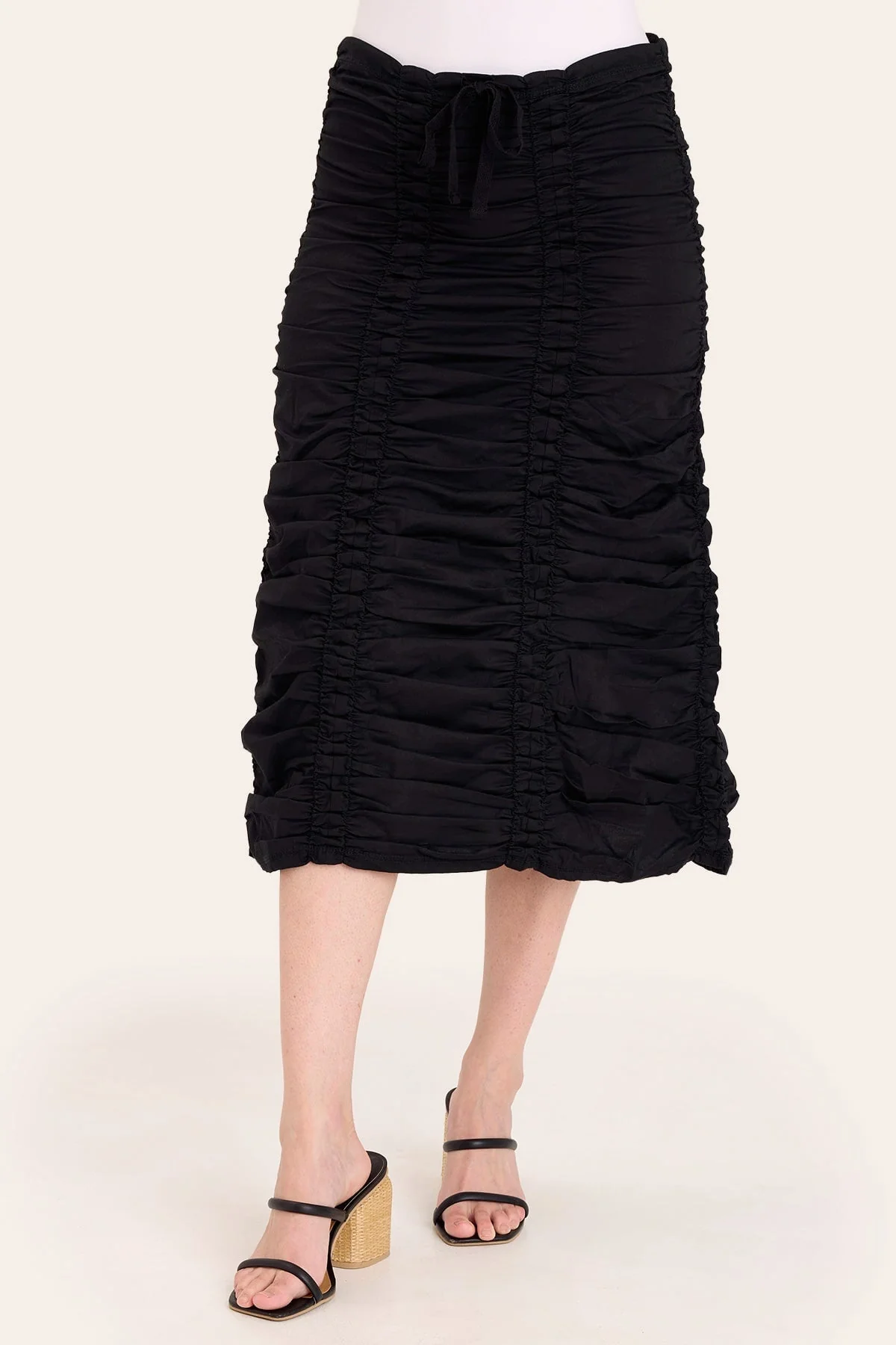 Double Shirred Panel Skirt - Shopern