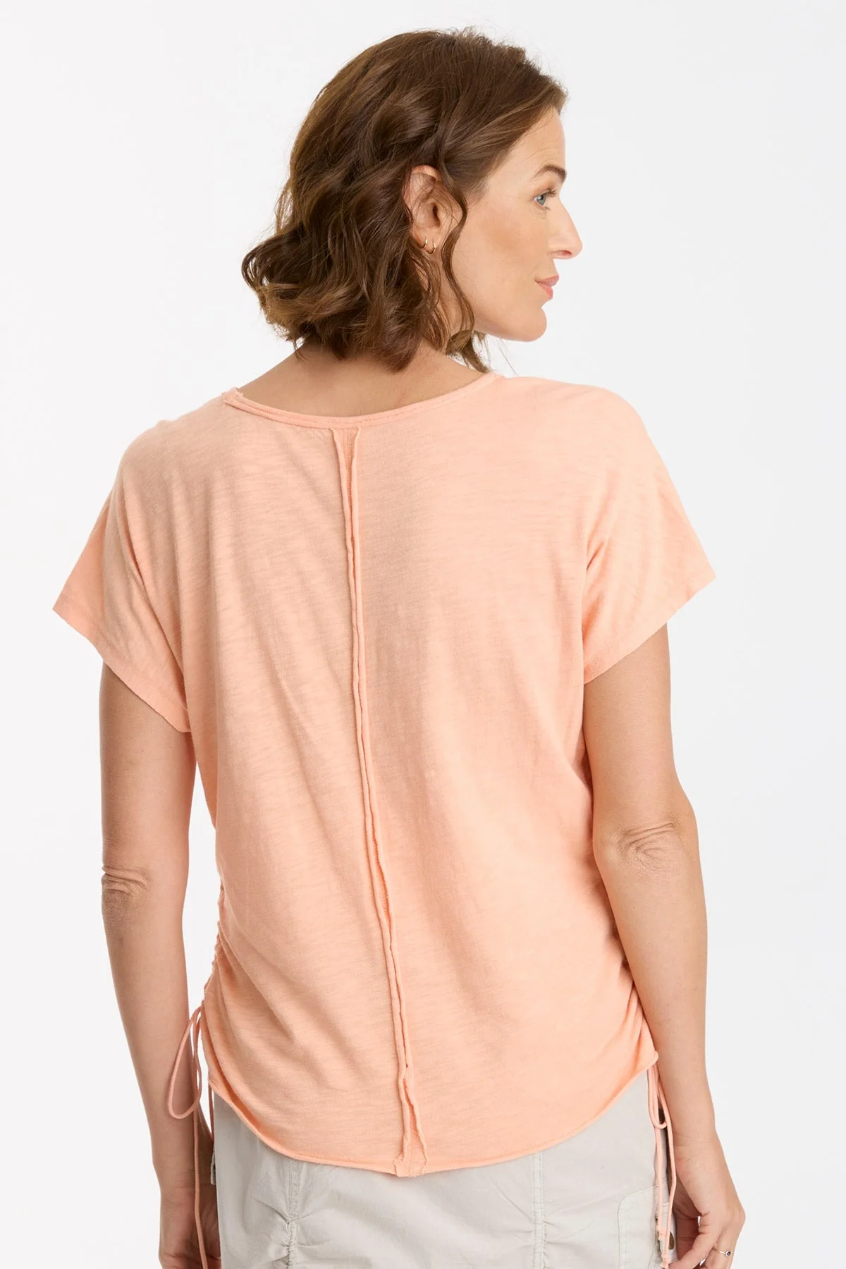 Diggory Cinched Cord V-Neck Jersey Tee - Shopern