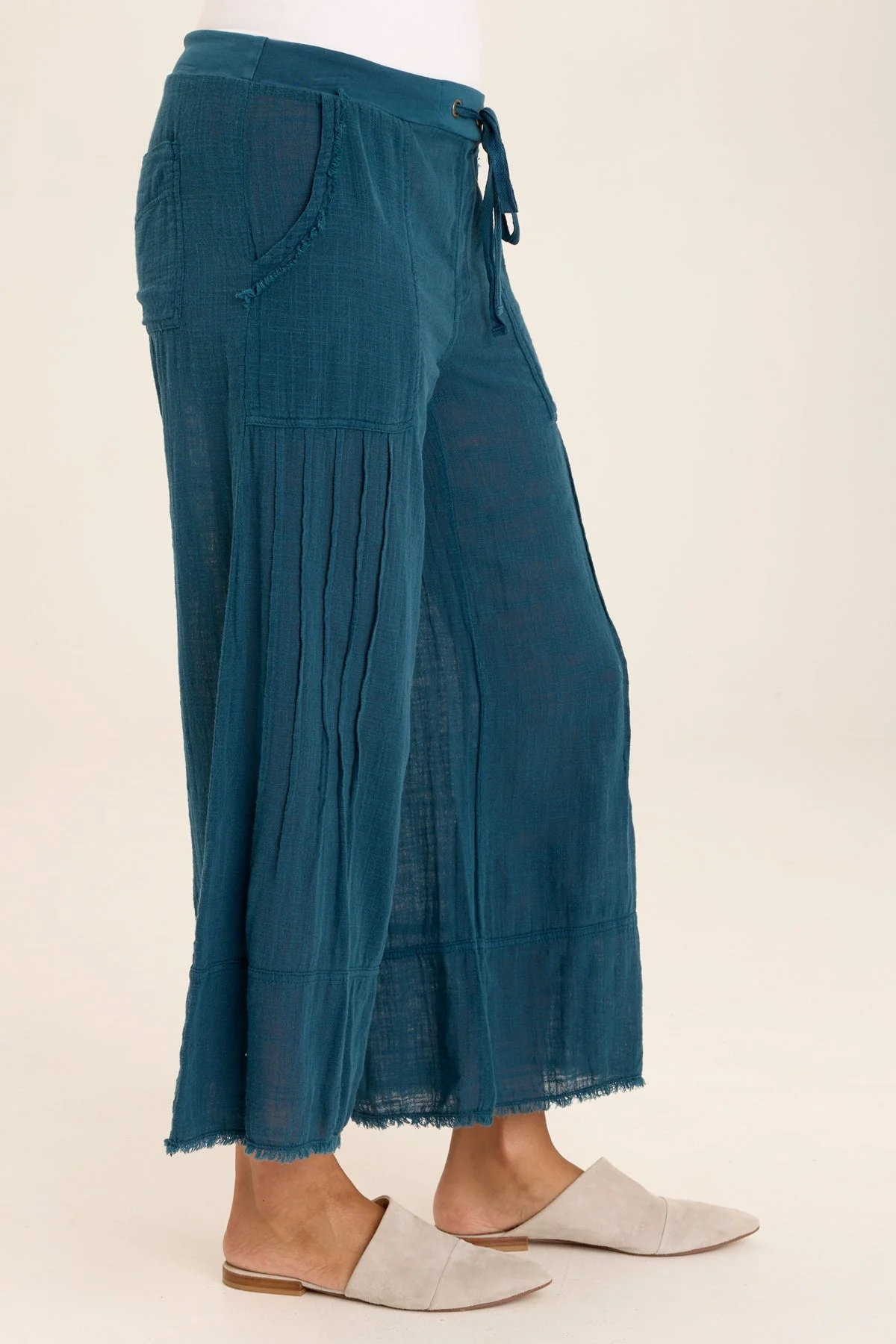 Ace Gauze Wide Leg Crop - Shopern