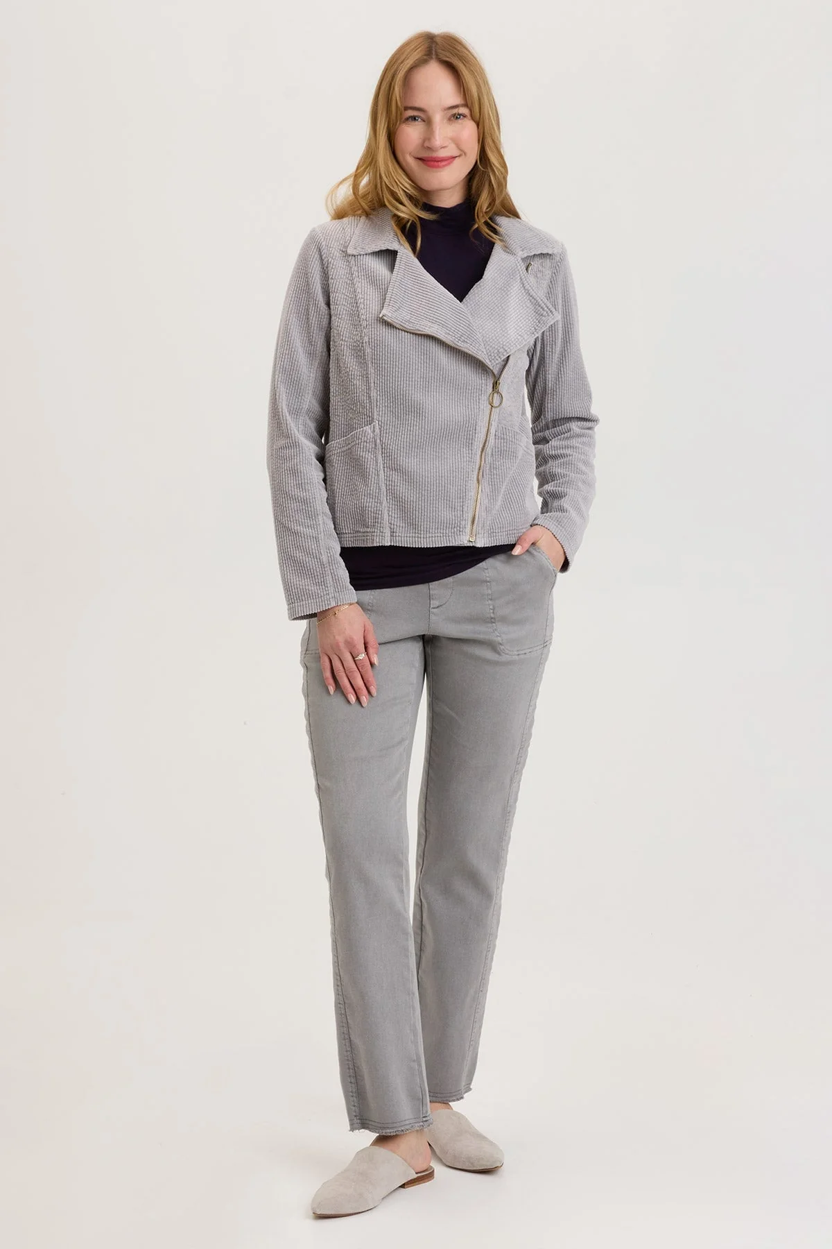 Voni Embroidered Moto Jacket - Shopern