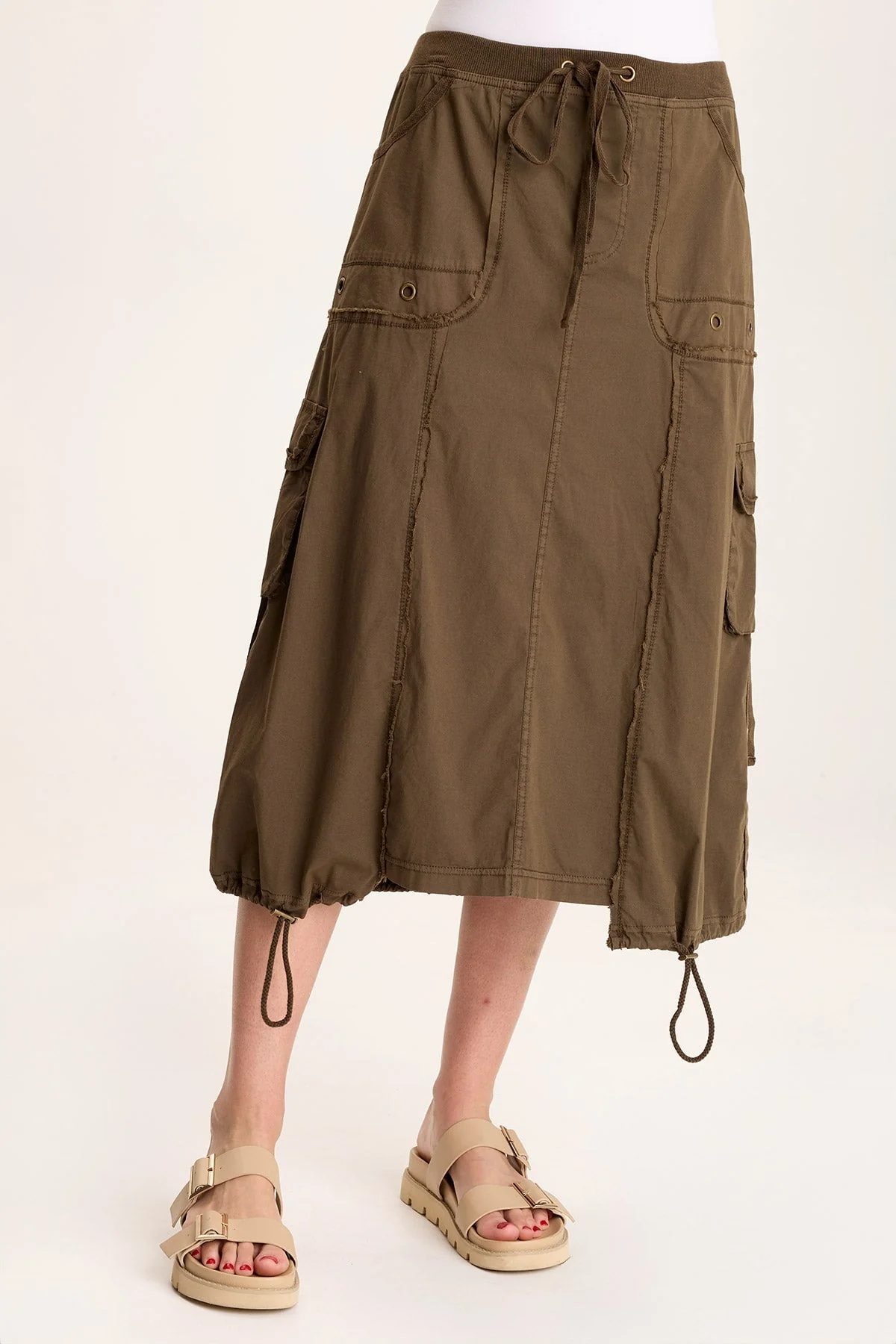 Castalina Poplin Cargo Midi Skirt - Shopern