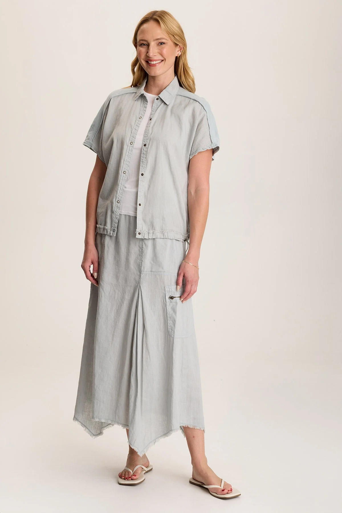 Doak Skirt with Sharkbite Hem and Cargo Pockets - Shopern