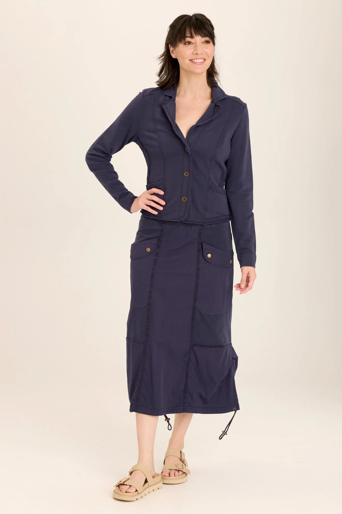 Damia Terry Three-Button Casual Blazer - Shopern