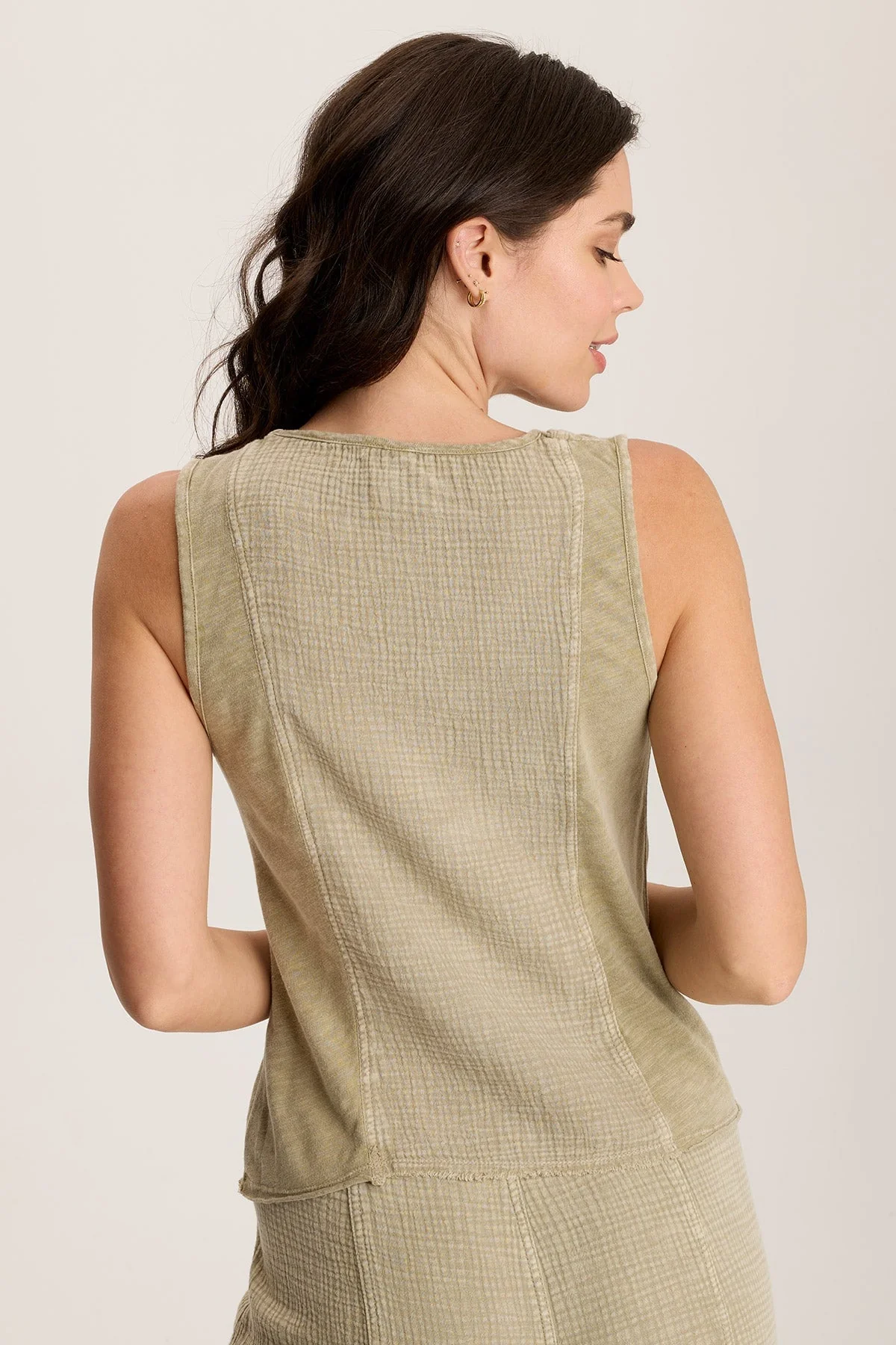 Kirkley Gauze/Jersey V-Neck Tank - Shopern