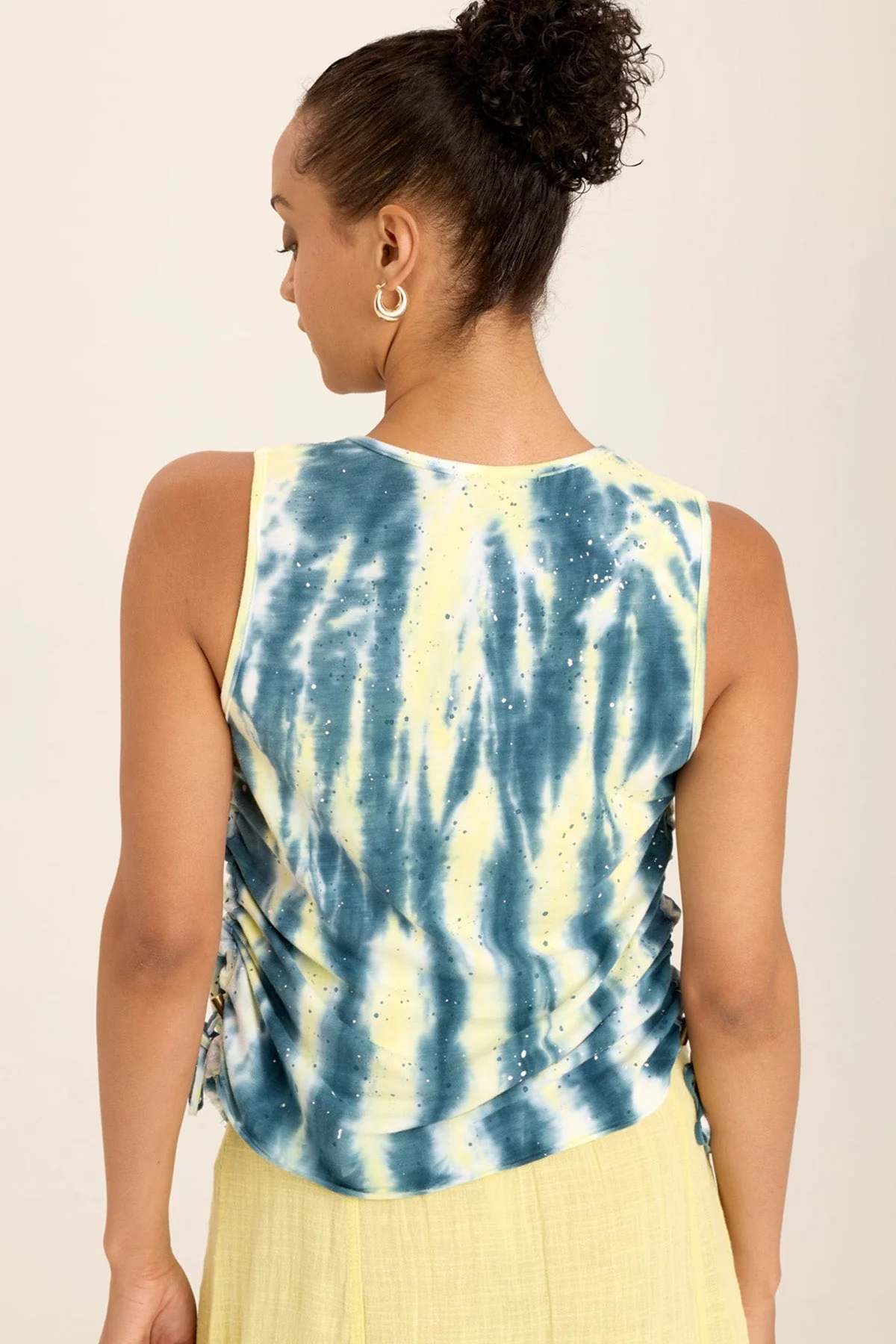 Ileana Cinched Soft Twill V-Neck Tank - Shopern