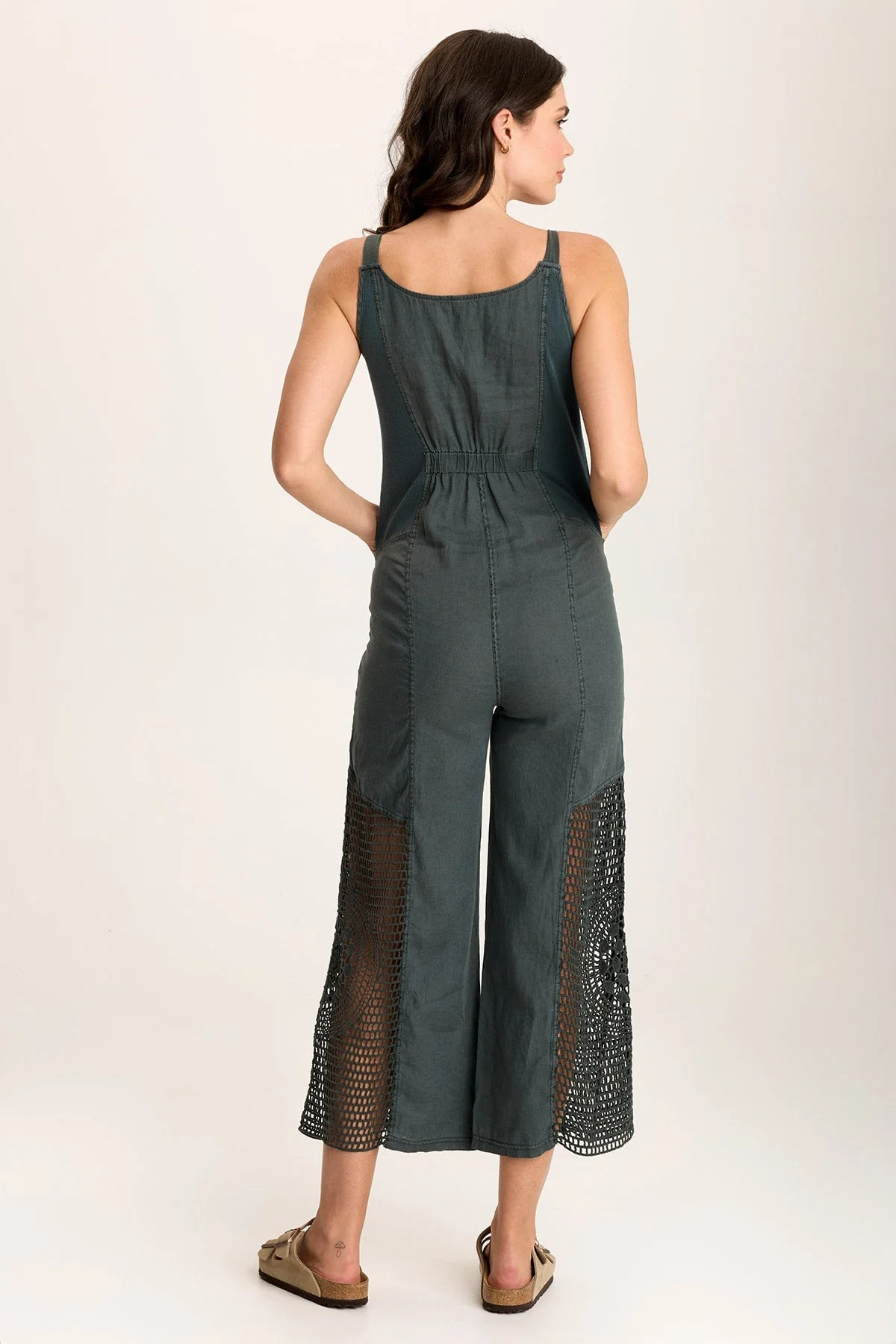 Anamita Linen/Crochet Jumpsuit - Shopern