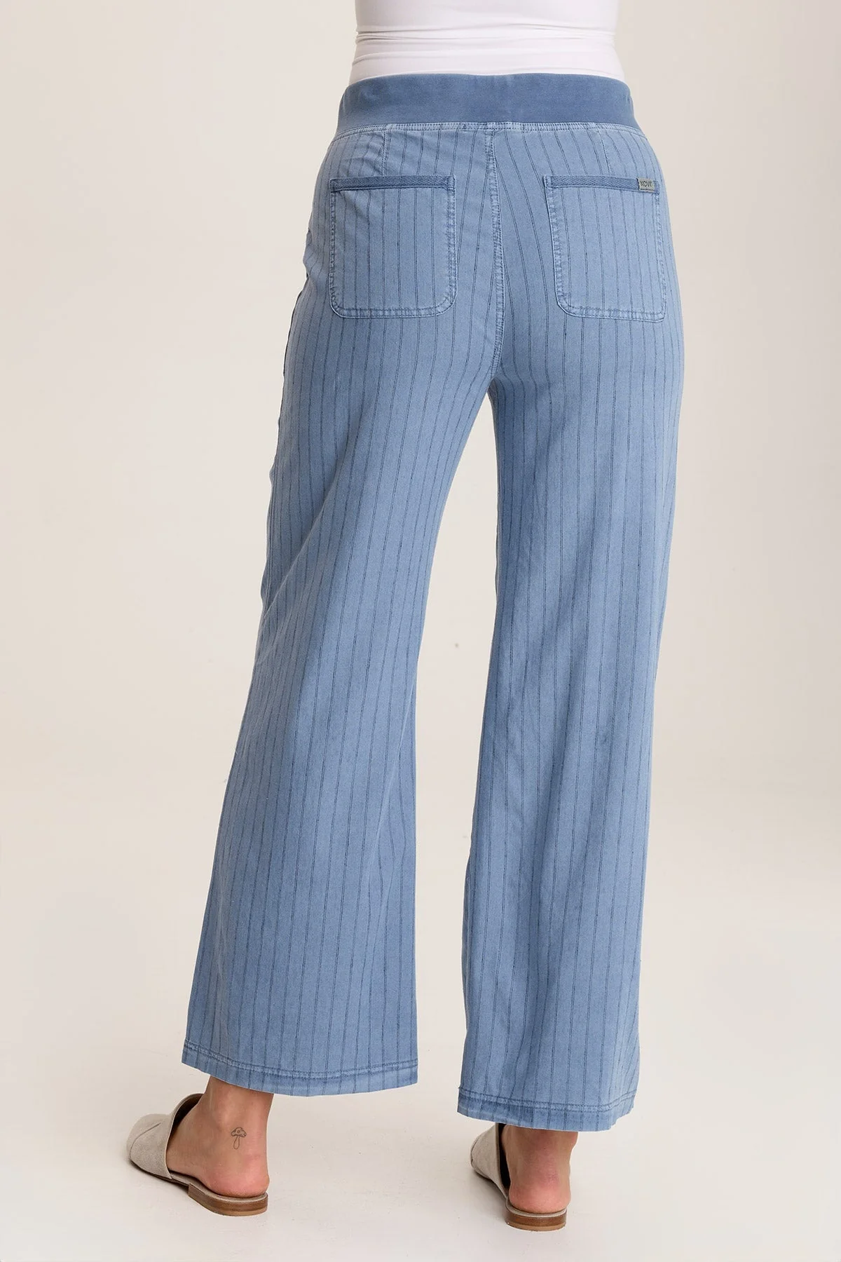Laughlin Striped Linen Wide Leg Pant - Shopern