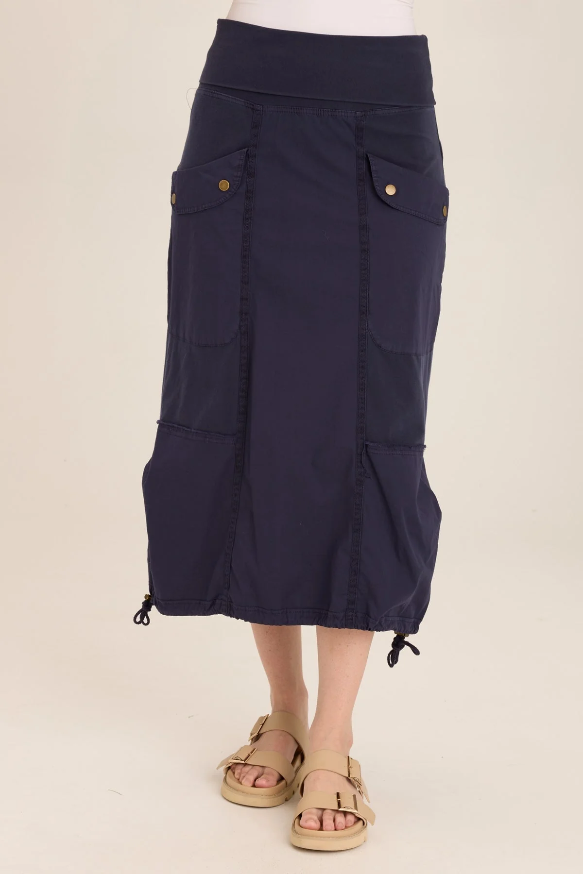 Marconi Cargo Cinch Bubble Hem Midi Skirt - Shopern