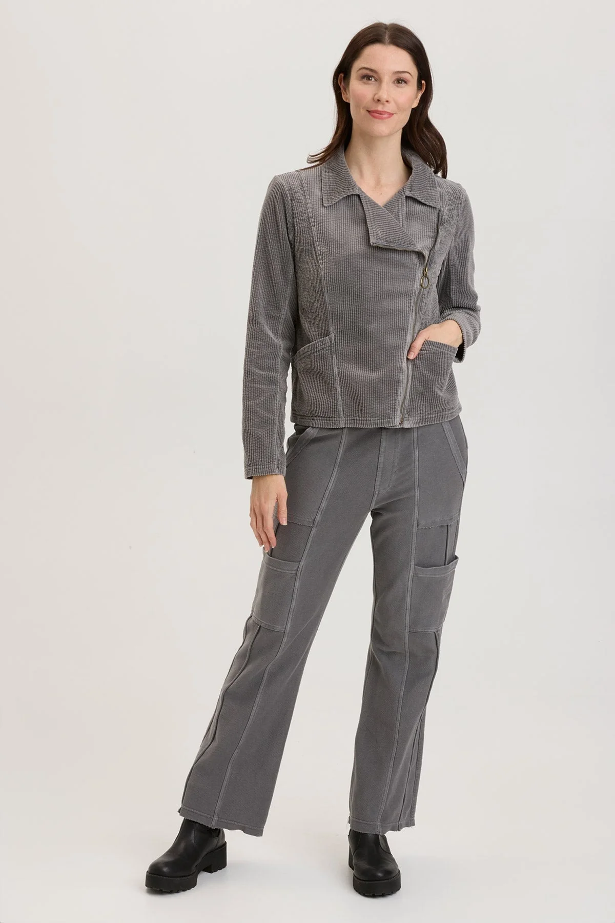 Voni Embroidered Moto Jacket - Shopern