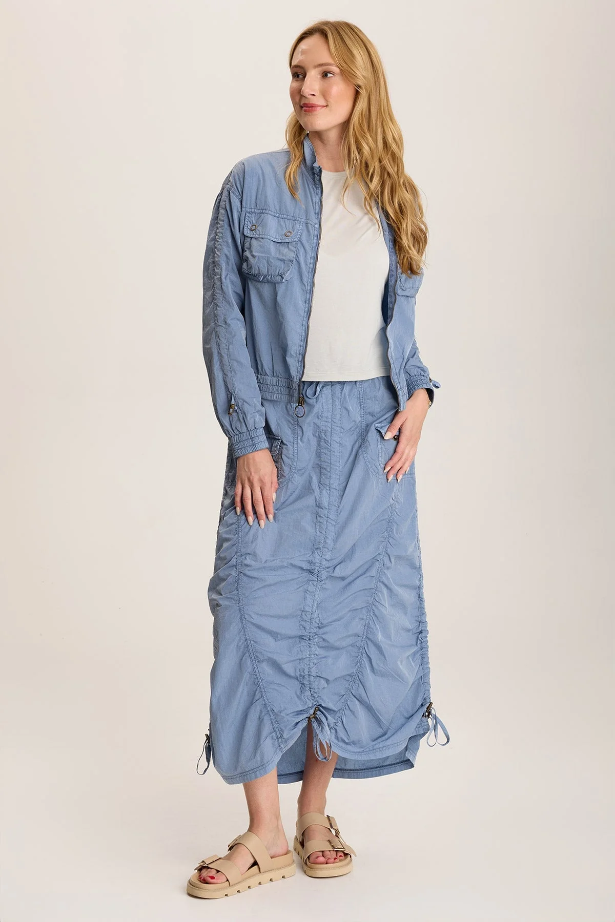 Burris Ruched Athletic Bomber Jacket - Shopern