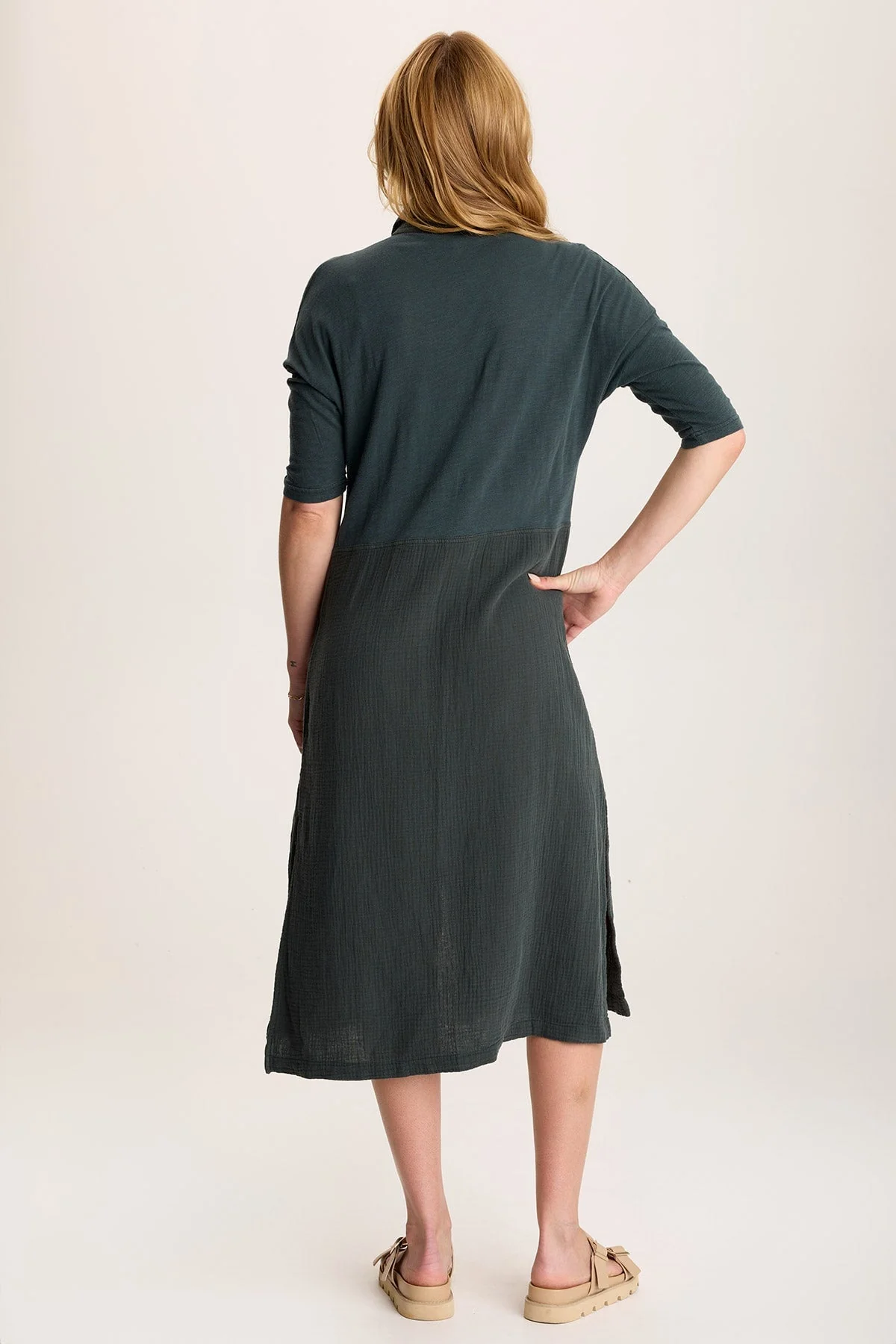 Hogue Gauze Duster Dress with Snap Front - Shopern