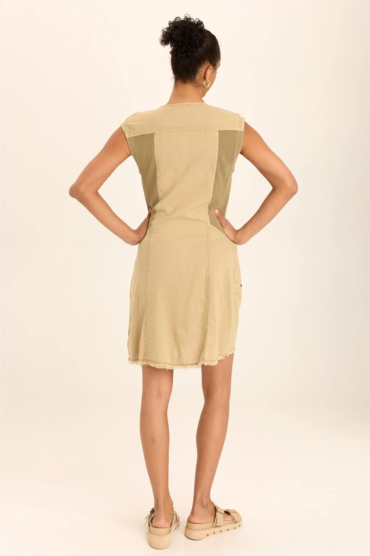 Austen Linen Mini Shirt Dress - Shopern