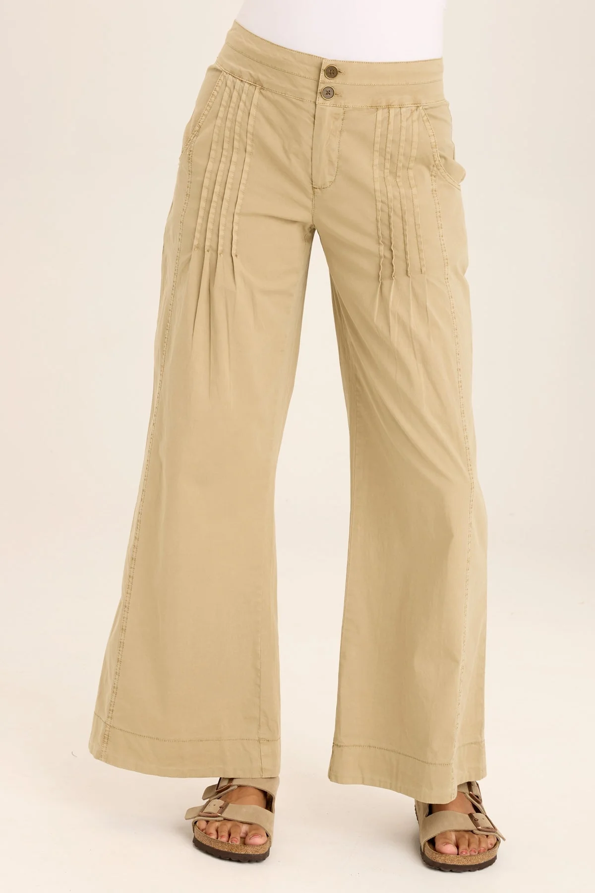 Rebecca Stretch Poplin Pleated Pant - Shopern