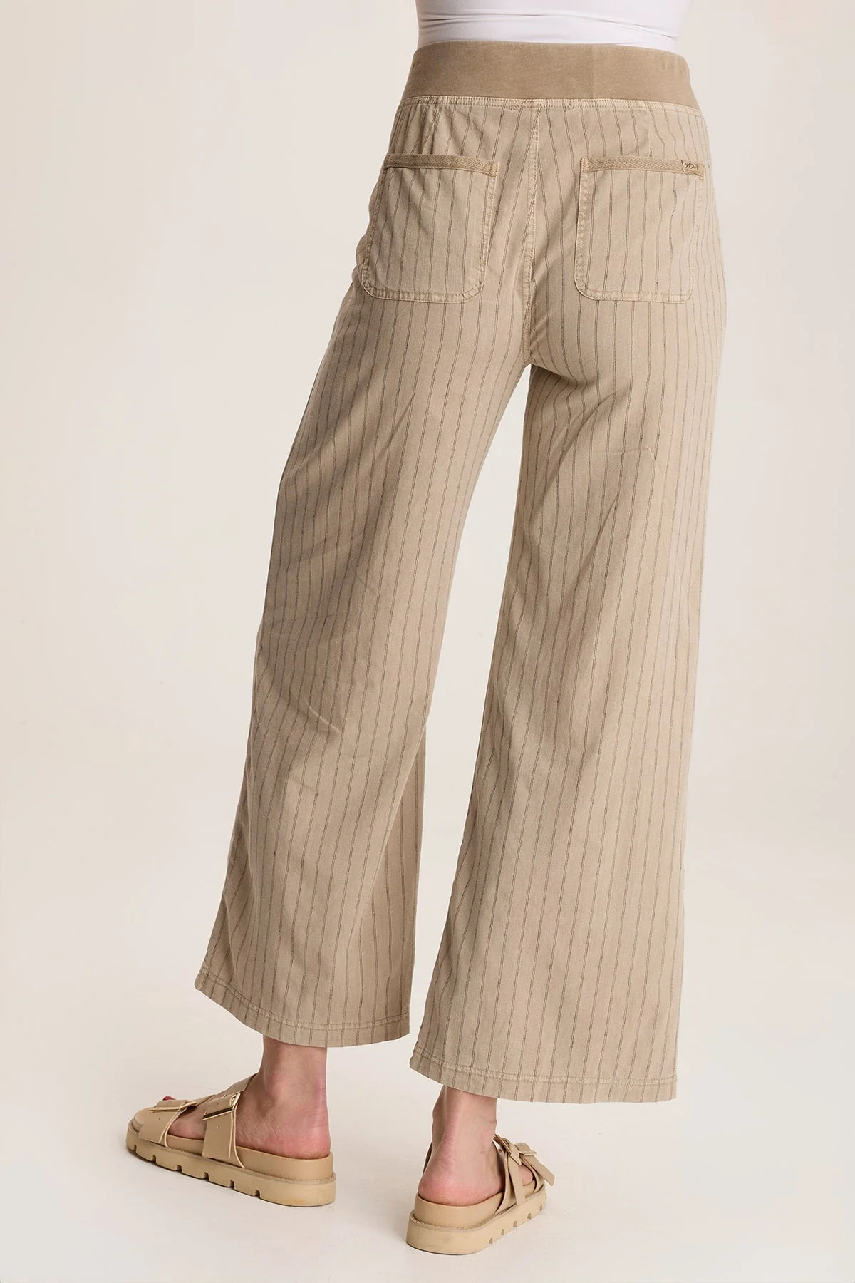 Laughlin Striped Linen Wide Leg Pant - Shopern