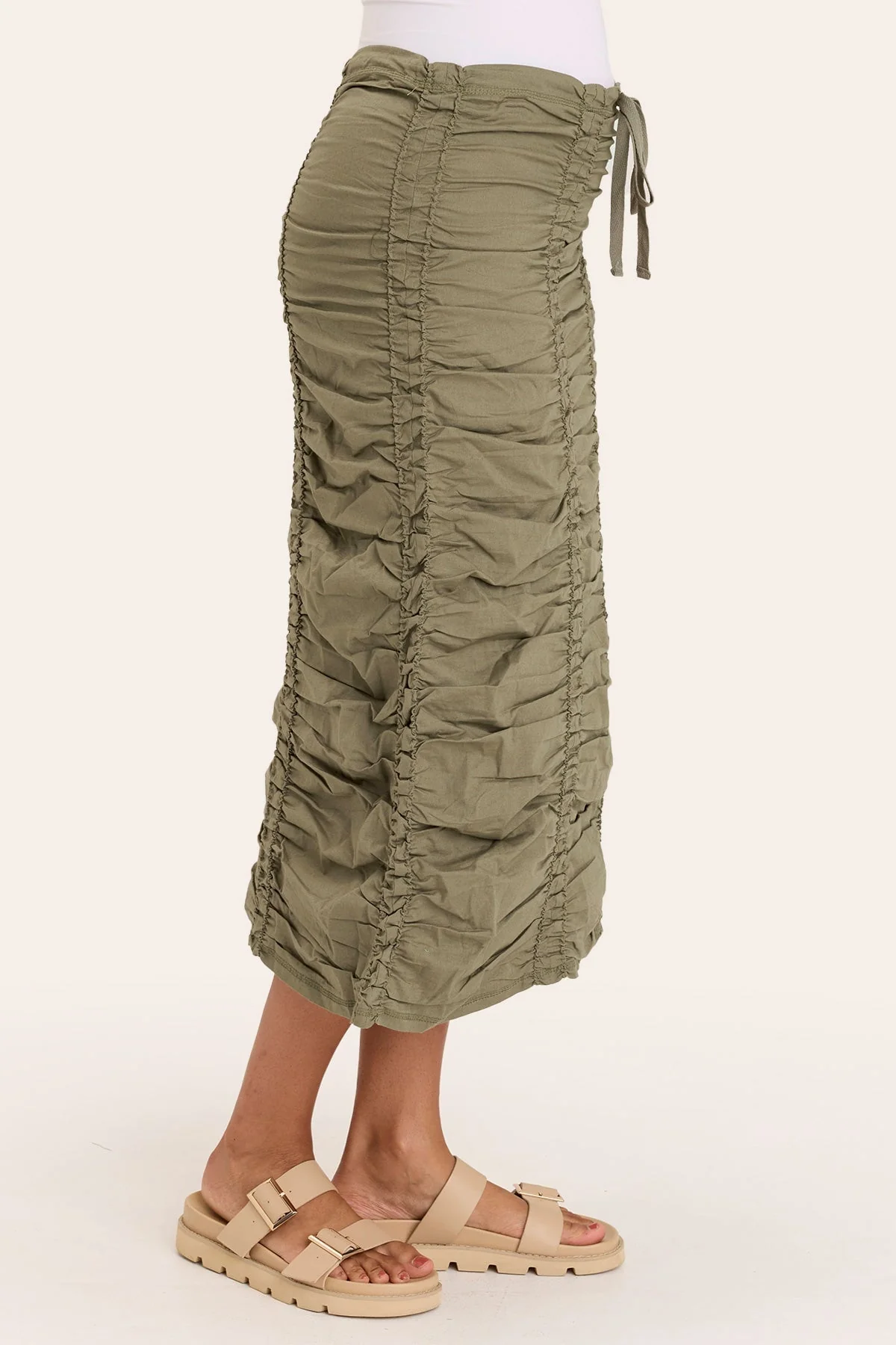 Double Shirred Panel Skirt - Shopern