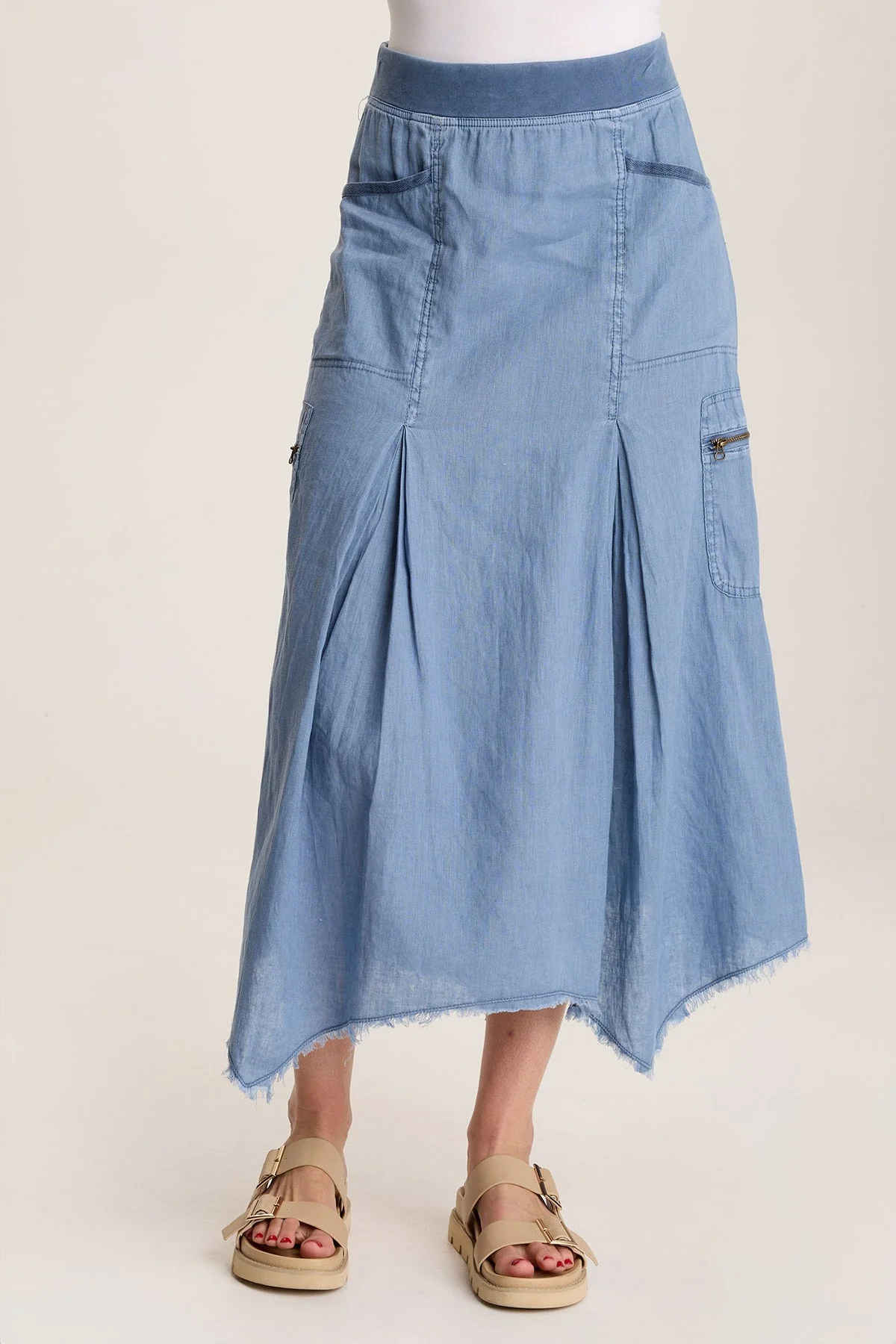 Doak Skirt with Sharkbite Hem and Cargo Pockets - Shopern