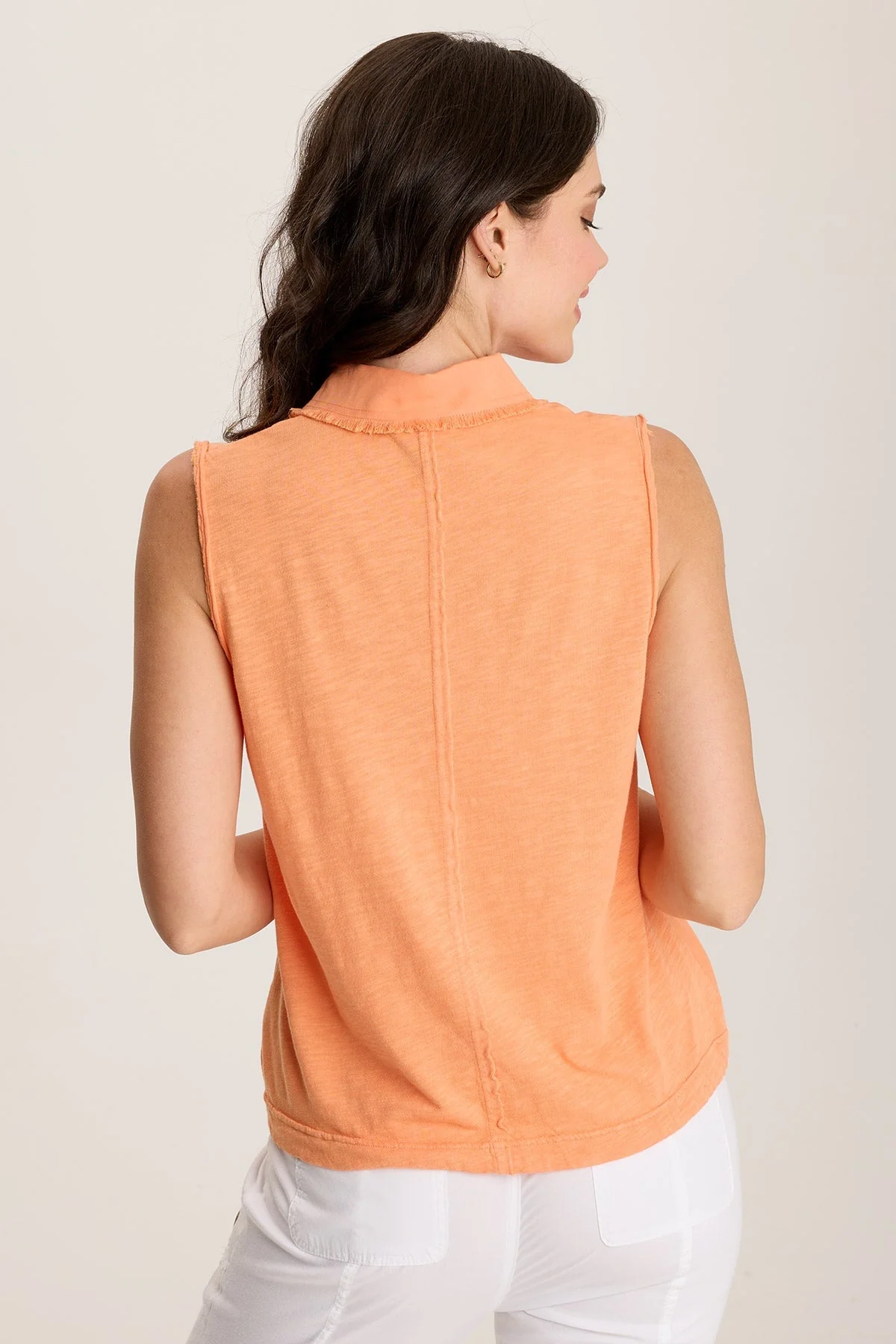 Rein Sleeveless Polo with Snap Front & Cinched Hem - Shopern
