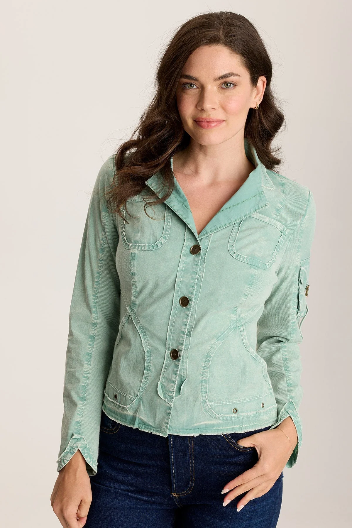 Munir Three-Button Jacket with Lapel Collar - Shopern