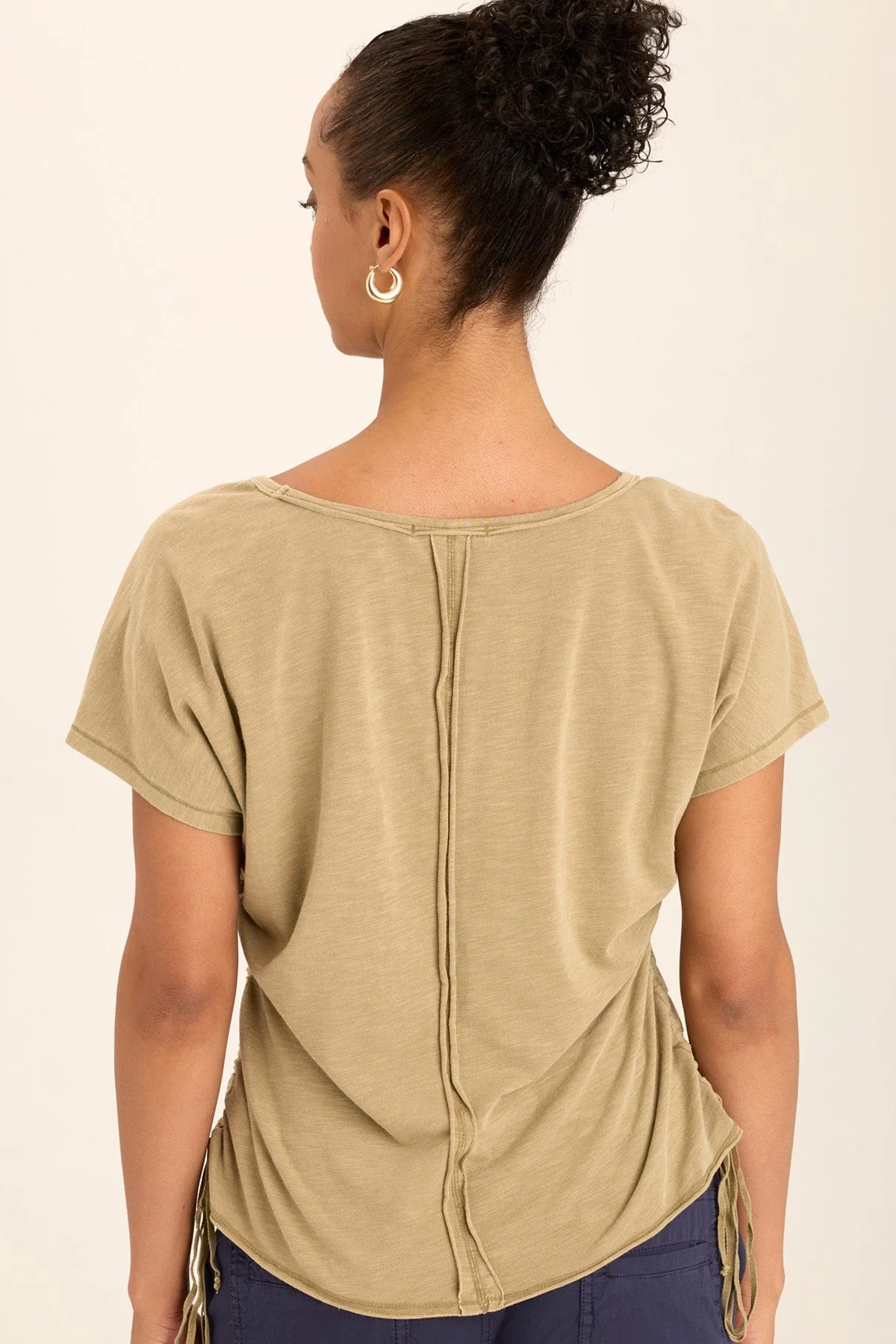 Diggory Cinched Cord V-Neck Jersey Tee - Shopern