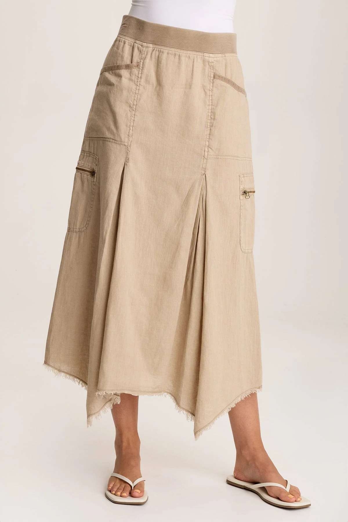 Doak Skirt with Sharkbite Hem and Cargo Pockets - Shopern