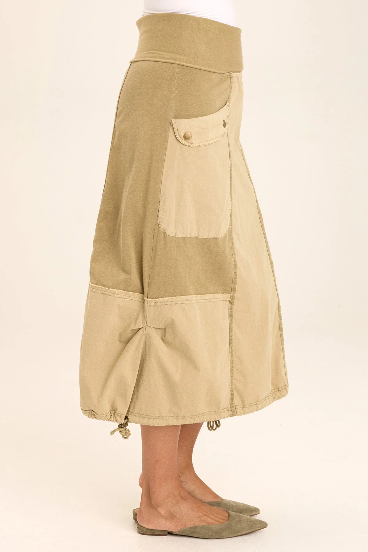 Marconi Cargo Cinch Bubble Hem Midi Skirt - Shopern