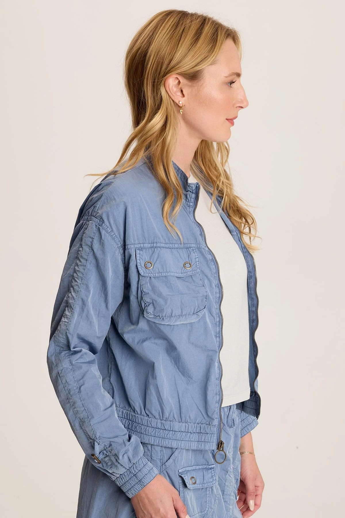 Burris Ruched Athletic Bomber Jacket - Shopern