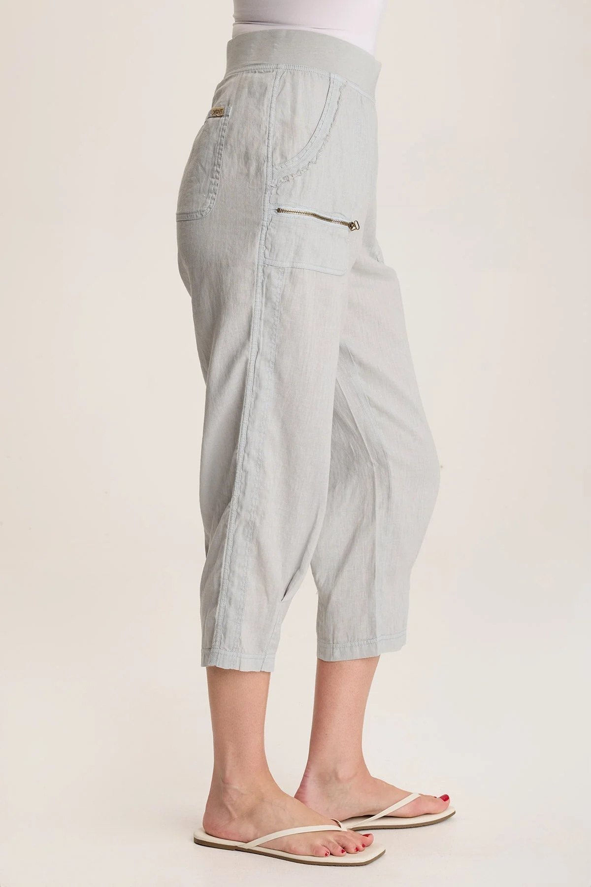 Camden Linen Tapered Crop Pant - Shopern