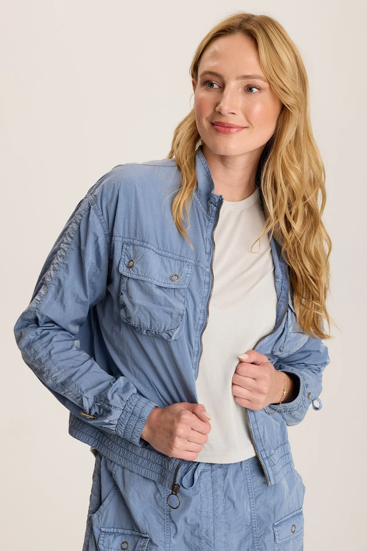 Burris Ruched Athletic Bomber Jacket - Shopern