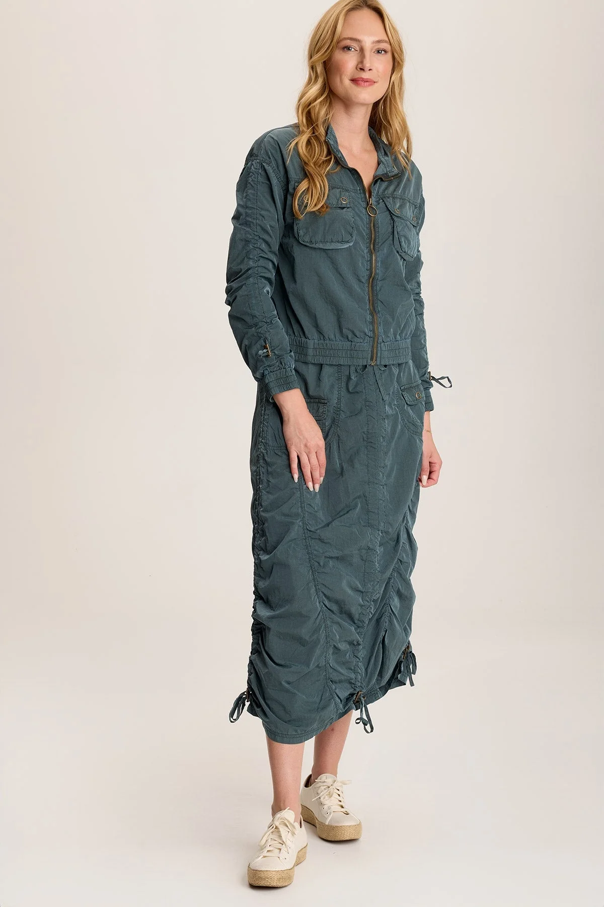 Burris Ruched Athletic Bomber Jacket - Shopern