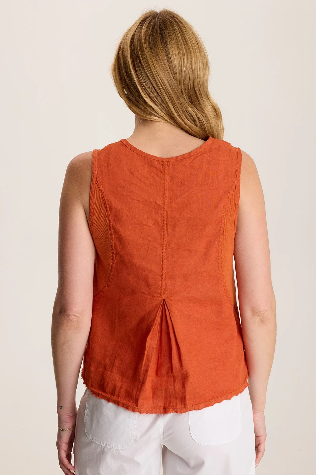 Estine Linen V-Neck Tank Top - Shopern