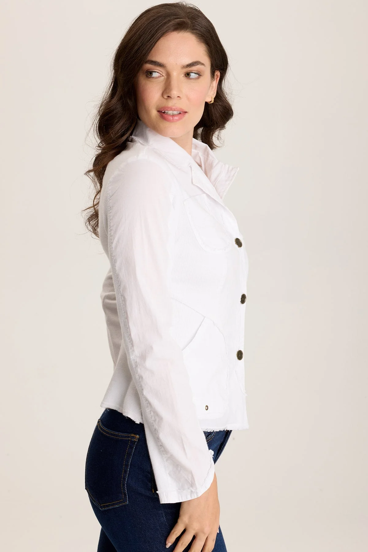 Munir Three-Button Jacket with Lapel Collar - Shopern