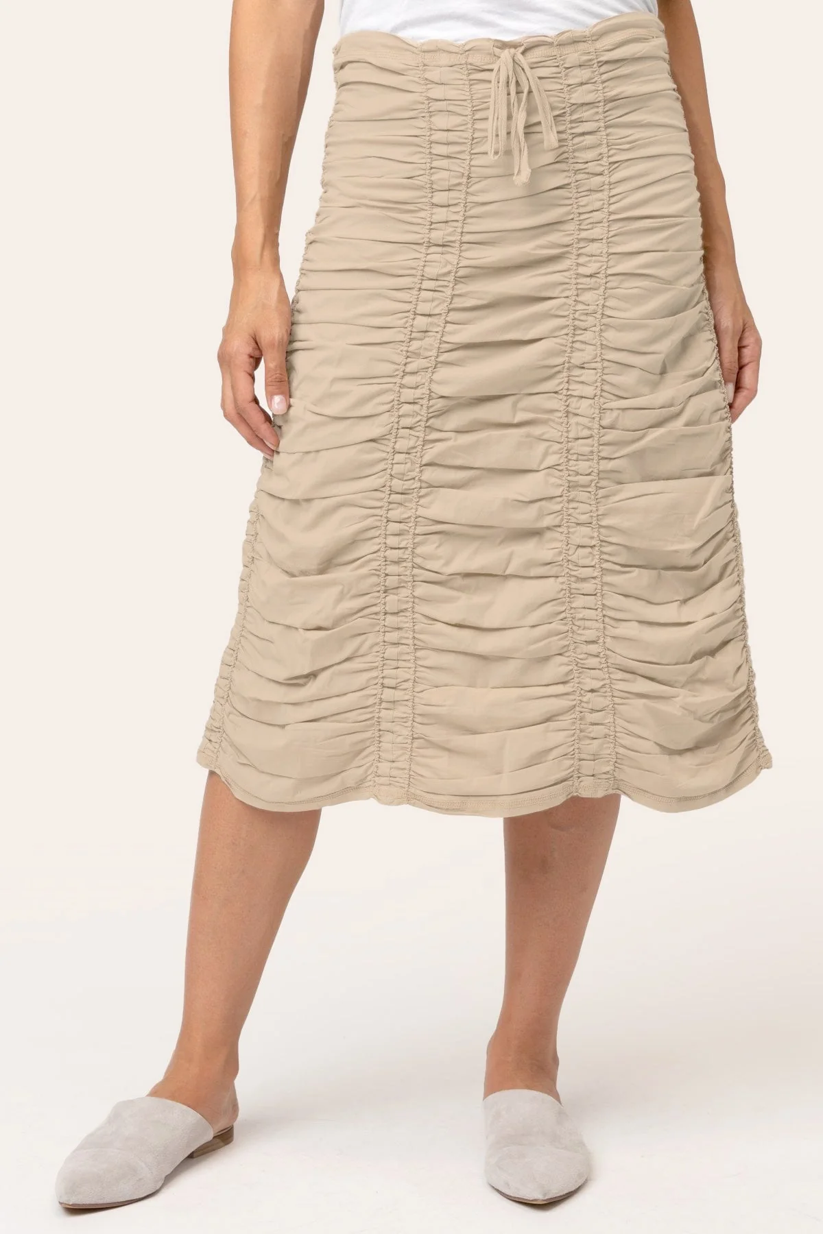 Double Shirred Panel Skirt - Shopern