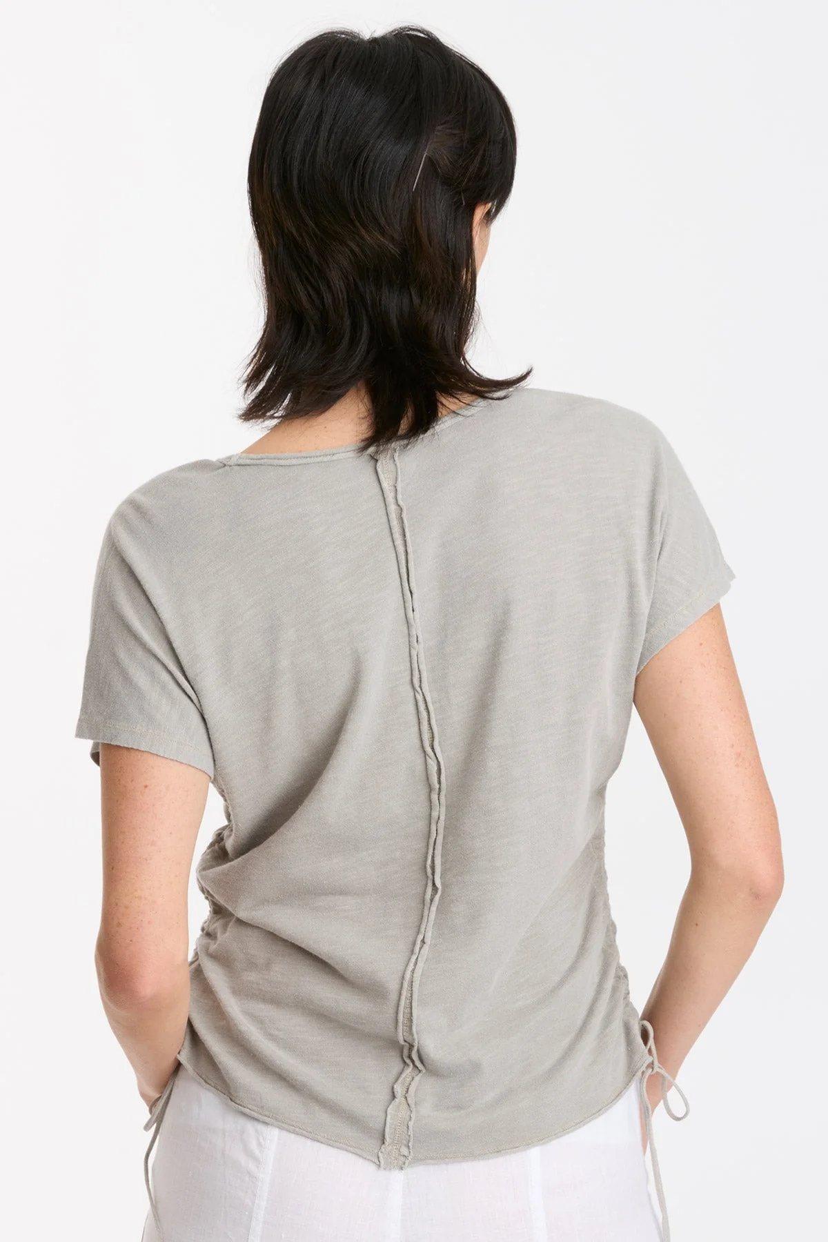 Diggory Cinched Cord V-Neck Jersey Tee - Shopern