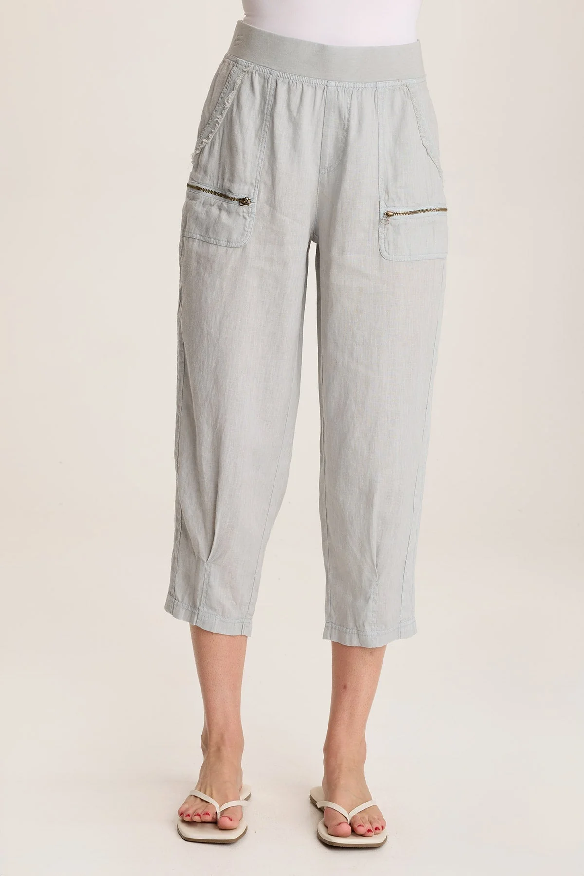 Camden Linen Tapered Crop Pant - Shopern