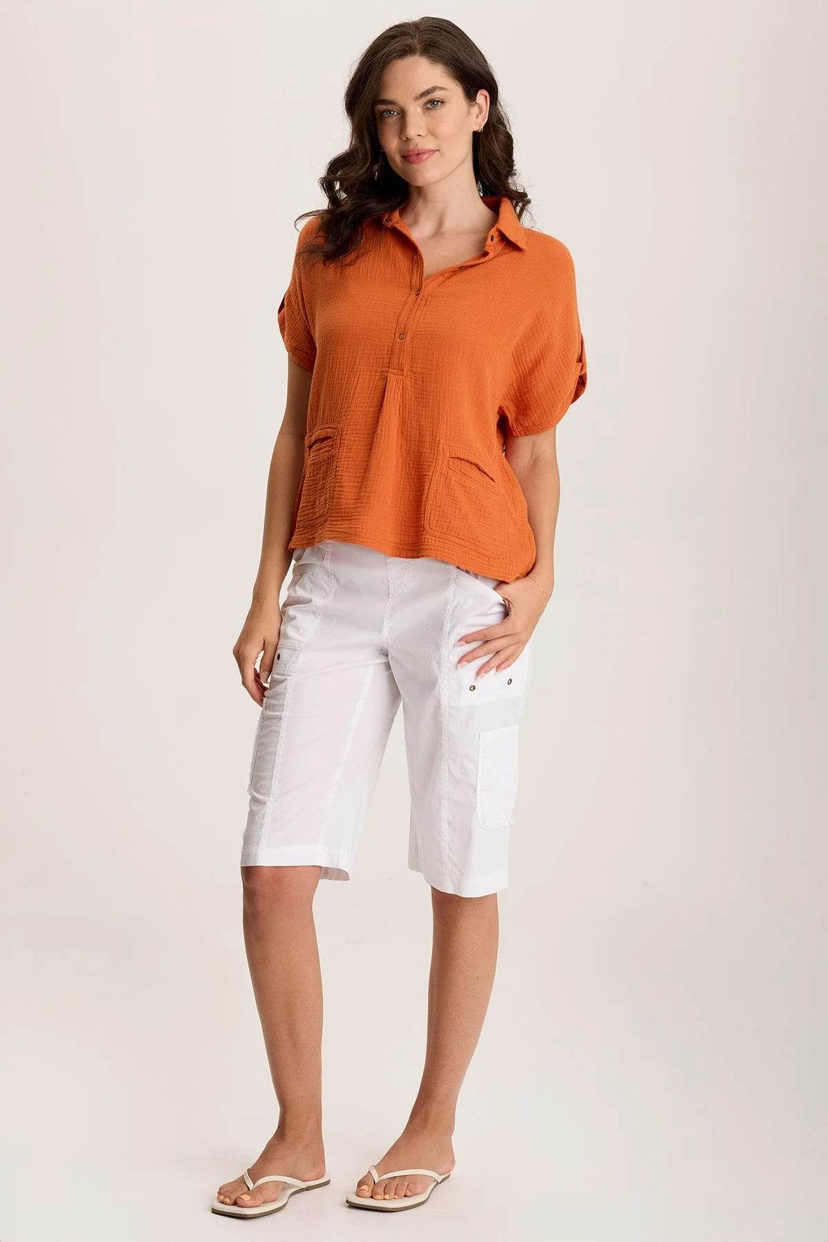 Anders Short Sleeve Collared Top - Shopern