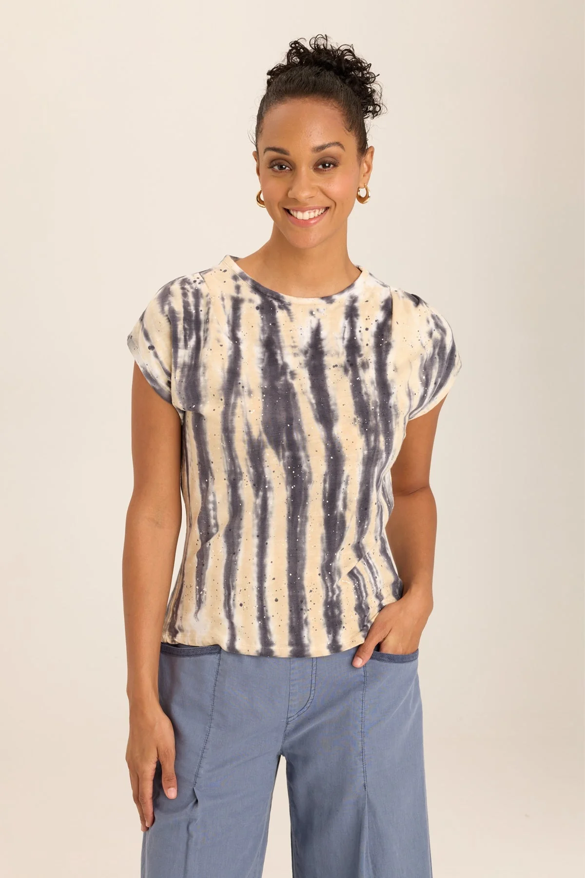 Arwen Soft  Jersey Mock Neck Tee - Shopern