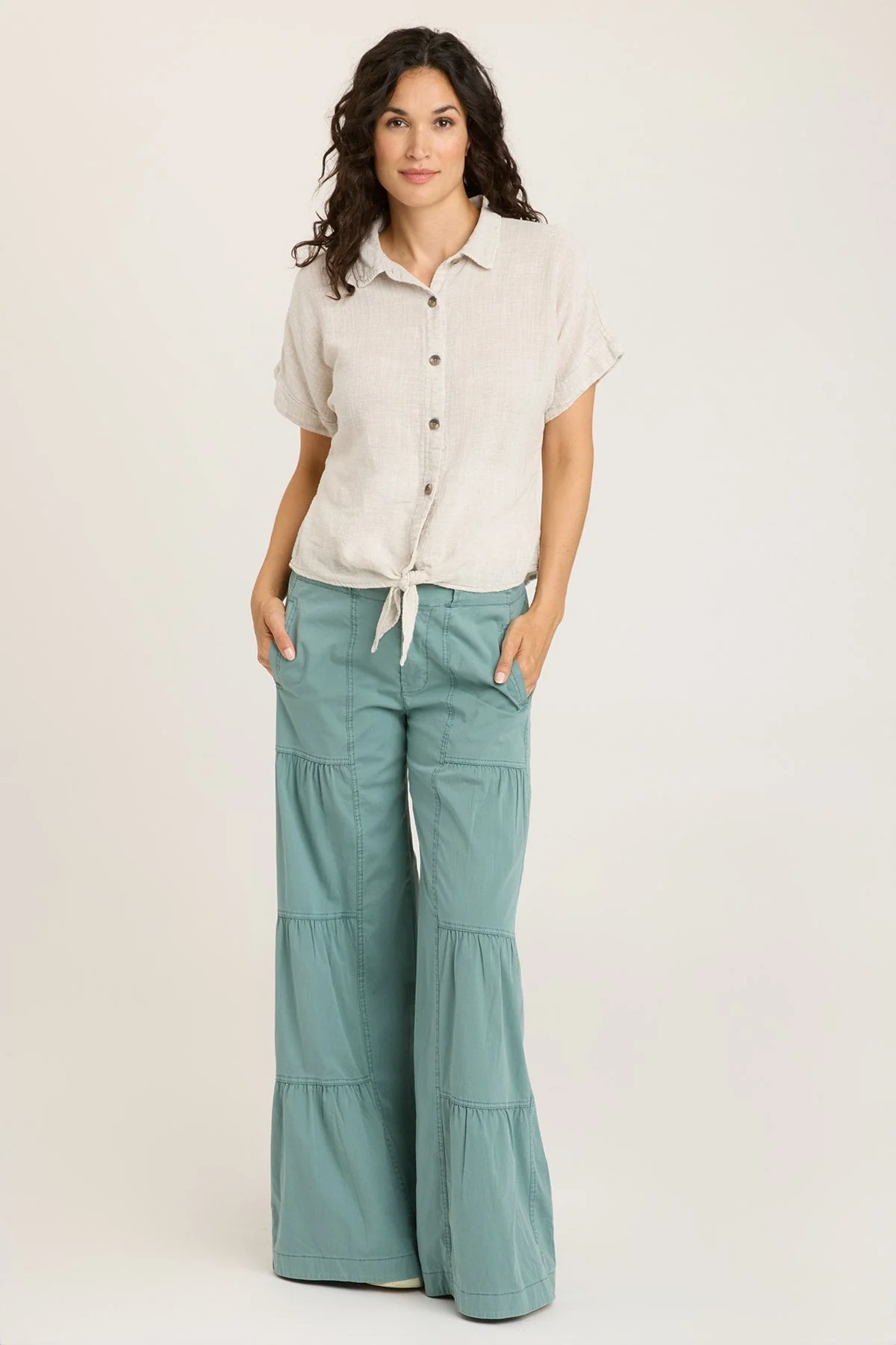Terraced Wide Leg Pant - Shopern